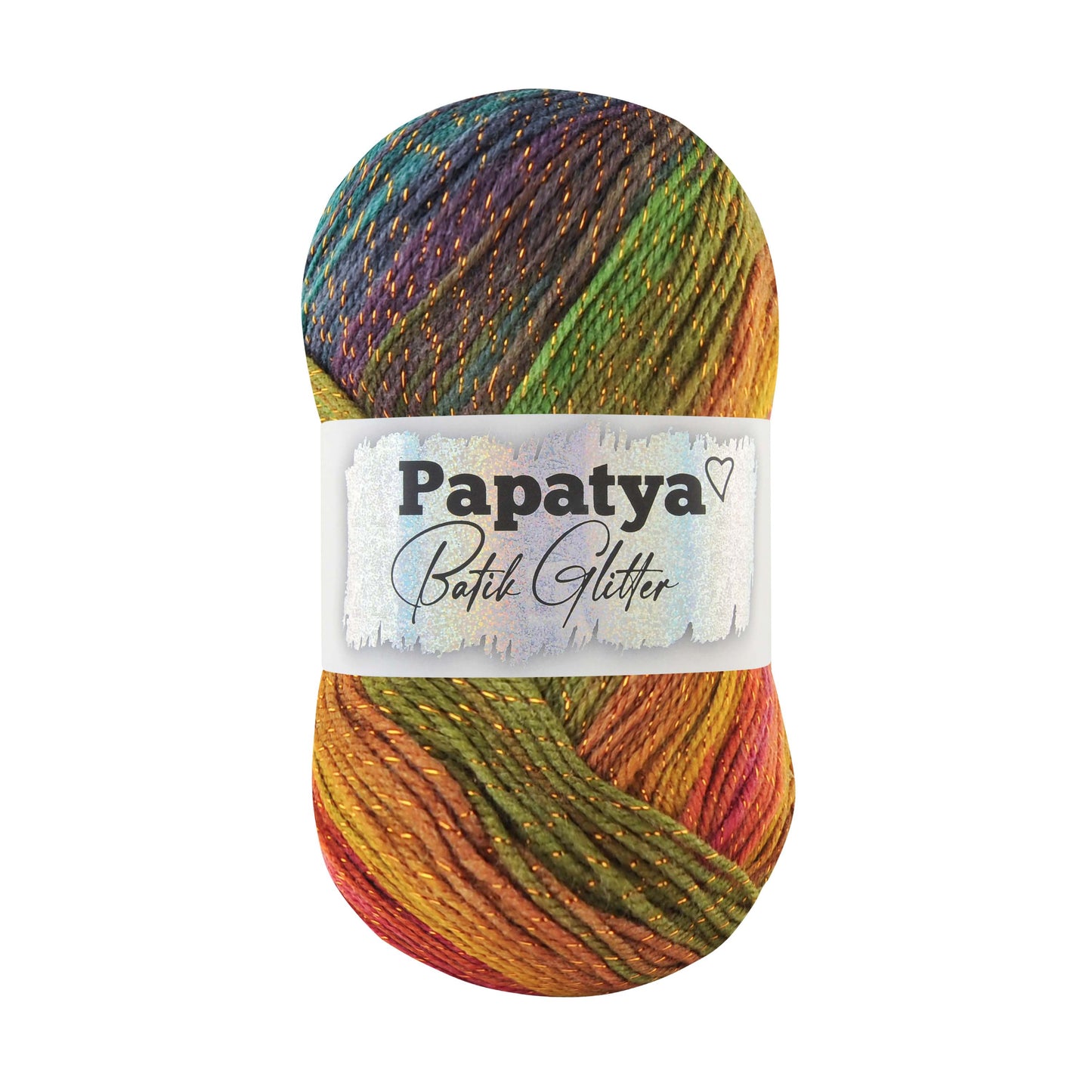 Papatya Batik Glitter 5 x 100g - 360m - 97% Acrylic 3% Polyester Knitting Crochet Yarn