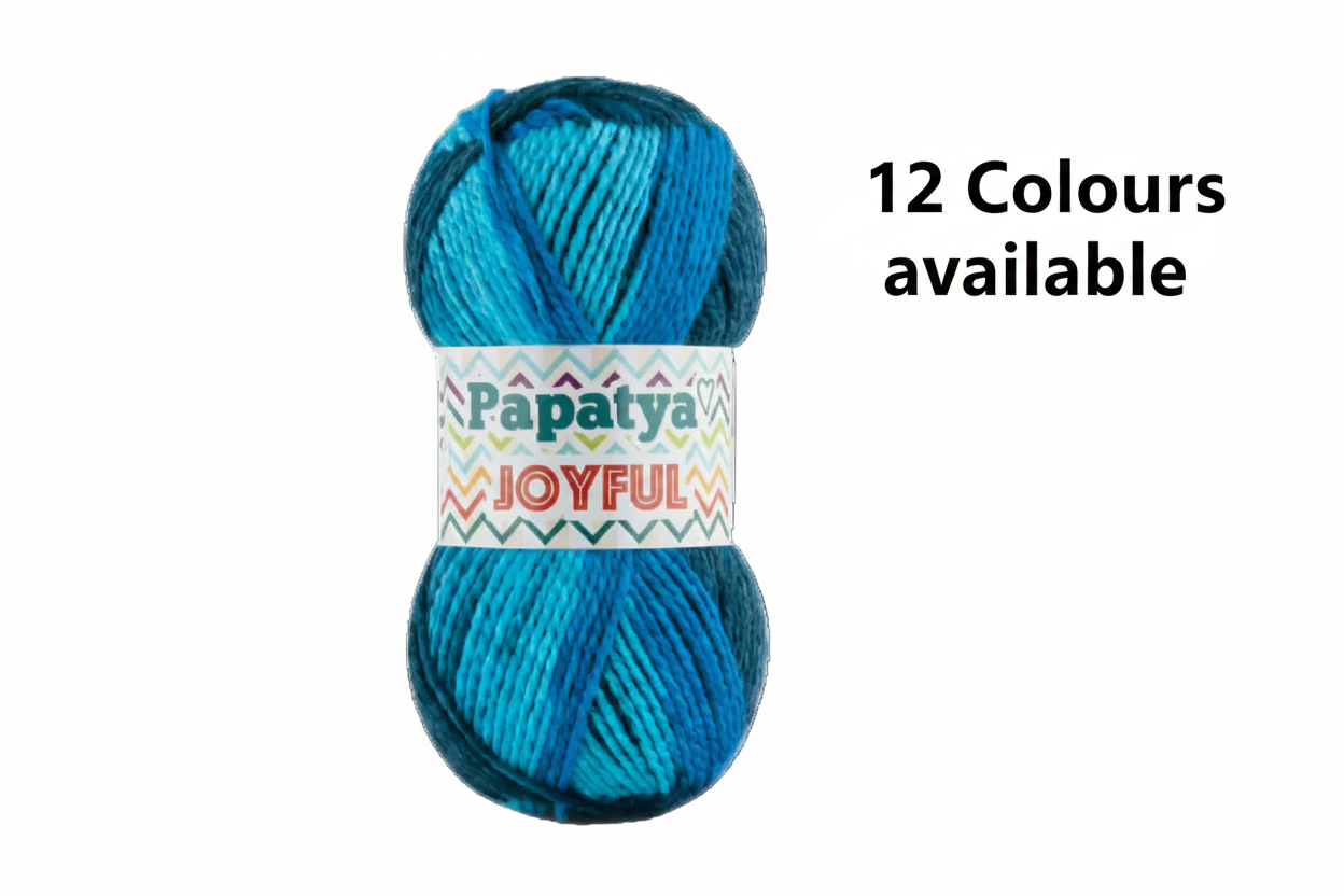 Papatya Joyful 5 x 100 - 200m - 20% Wool 80% Acrylic Knitting Crochet Yarn