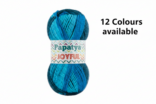 Papatya Joyful 5 x 100 - 200m - 20% Wool 80% Acrylic Knitting Crochet Yarn