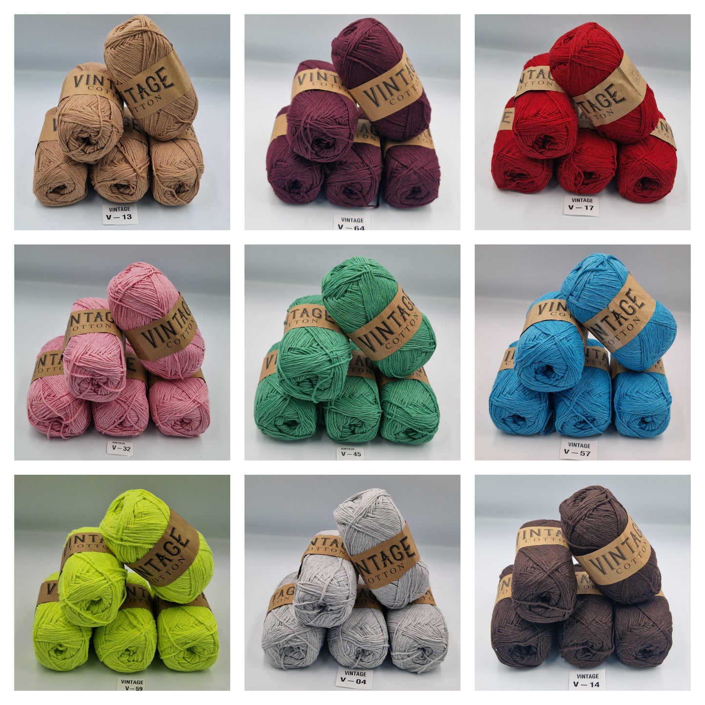 Knitco Vintage Cotton DK 5 x 100g 80%Cotton - 20% Mix fiber Knitting Crochet Yarn