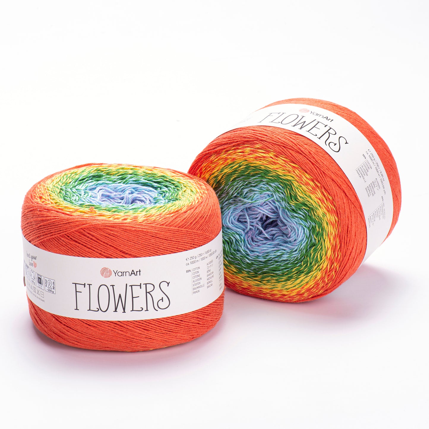 YarnArt Flowers 2 x 250g - 1000m - 55% Cotton - 45% Acrylic Knitting Crochet Yarn