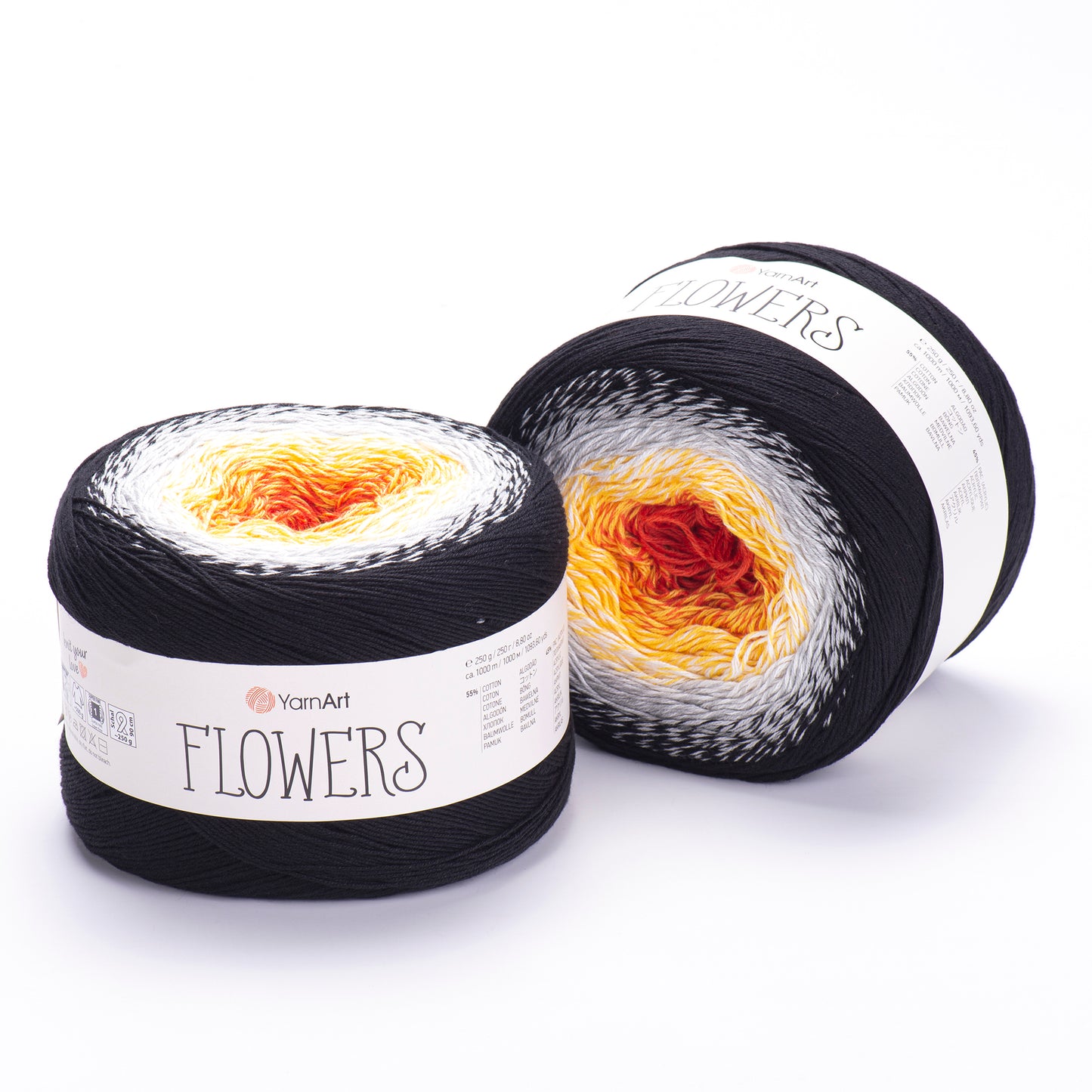 YarnArt Flowers 2 x 250g - 1000m - 55% Cotton - 45% Acrylic Knitting Crochet Yarn