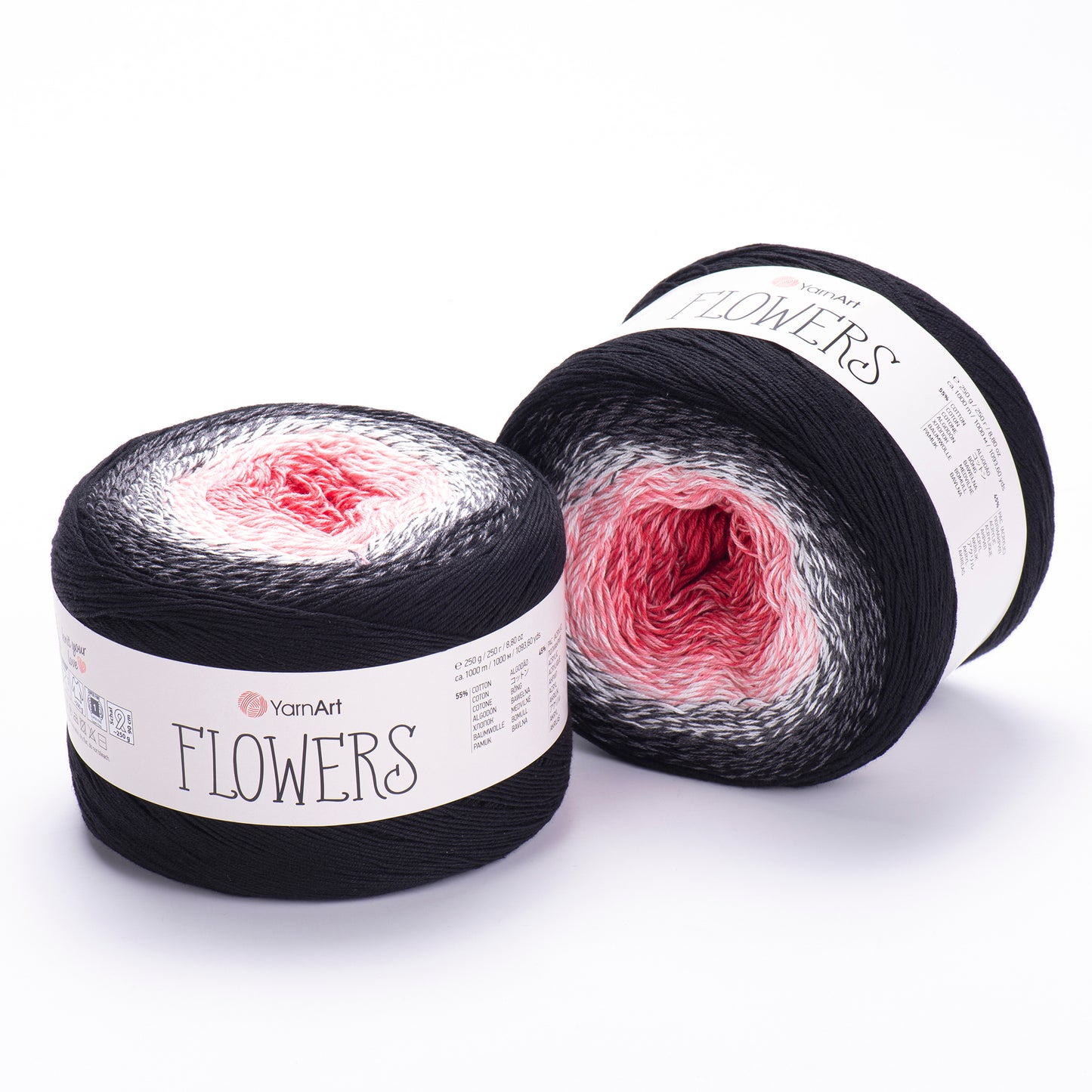 YarnArt Flowers 2 x 250g - 1000m - 55% Cotton - 45% Acrylic Knitting Crochet Yarn