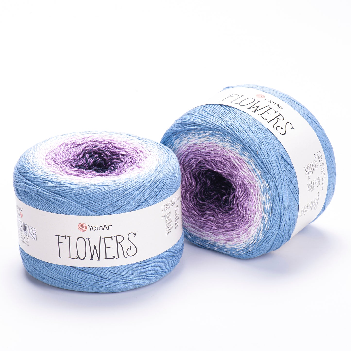 YarnArt Flowers 2 x 250g - 1000m - 55% Cotton - 45% Acrylic Knitting Crochet Yarn
