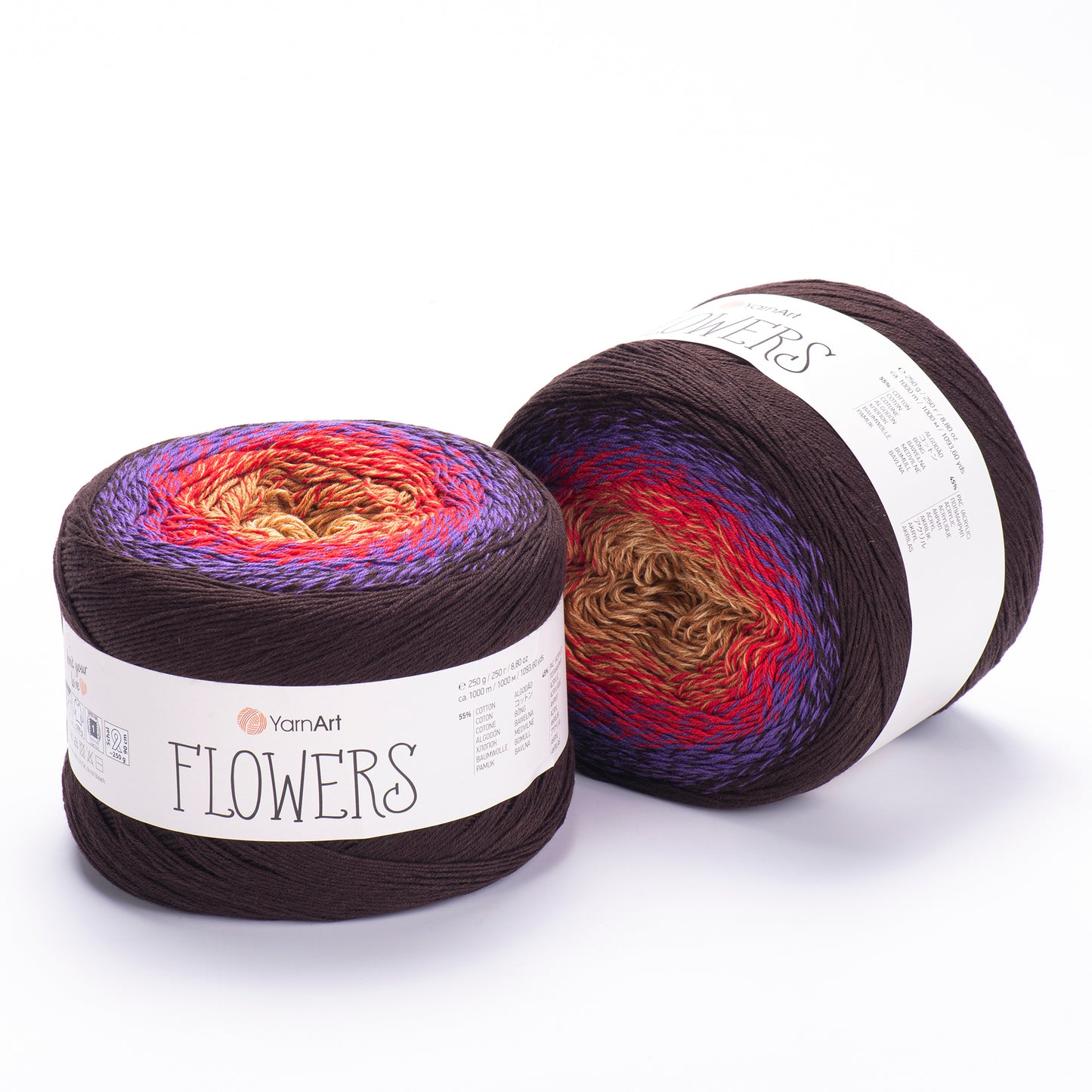 YarnArt Flowers 2 x 250g - 1000m - 55% Cotton - 45% Acrylic Knitting Crochet Yarn