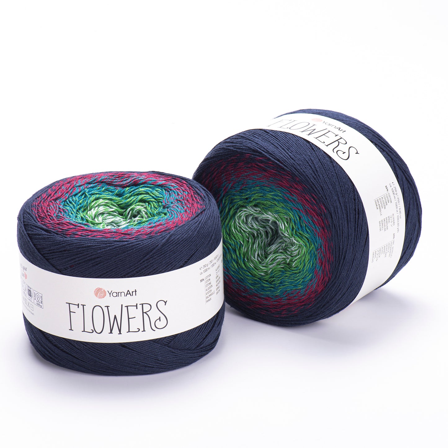 YarnArt Flowers 2 x 250g - 1000m - 55% Cotton - 45% Acrylic Knitting Crochet Yarn