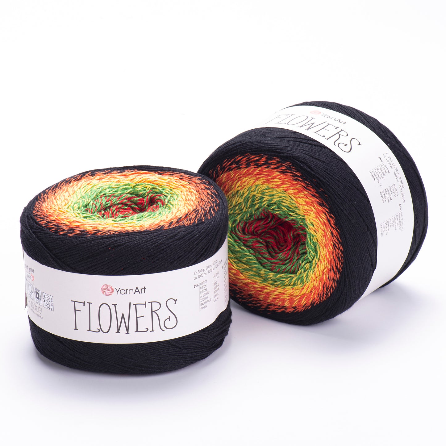 YarnArt Flowers 2 x 250g - 1000m - 55% Cotton - 45% Acrylic Knitting Crochet Yarn