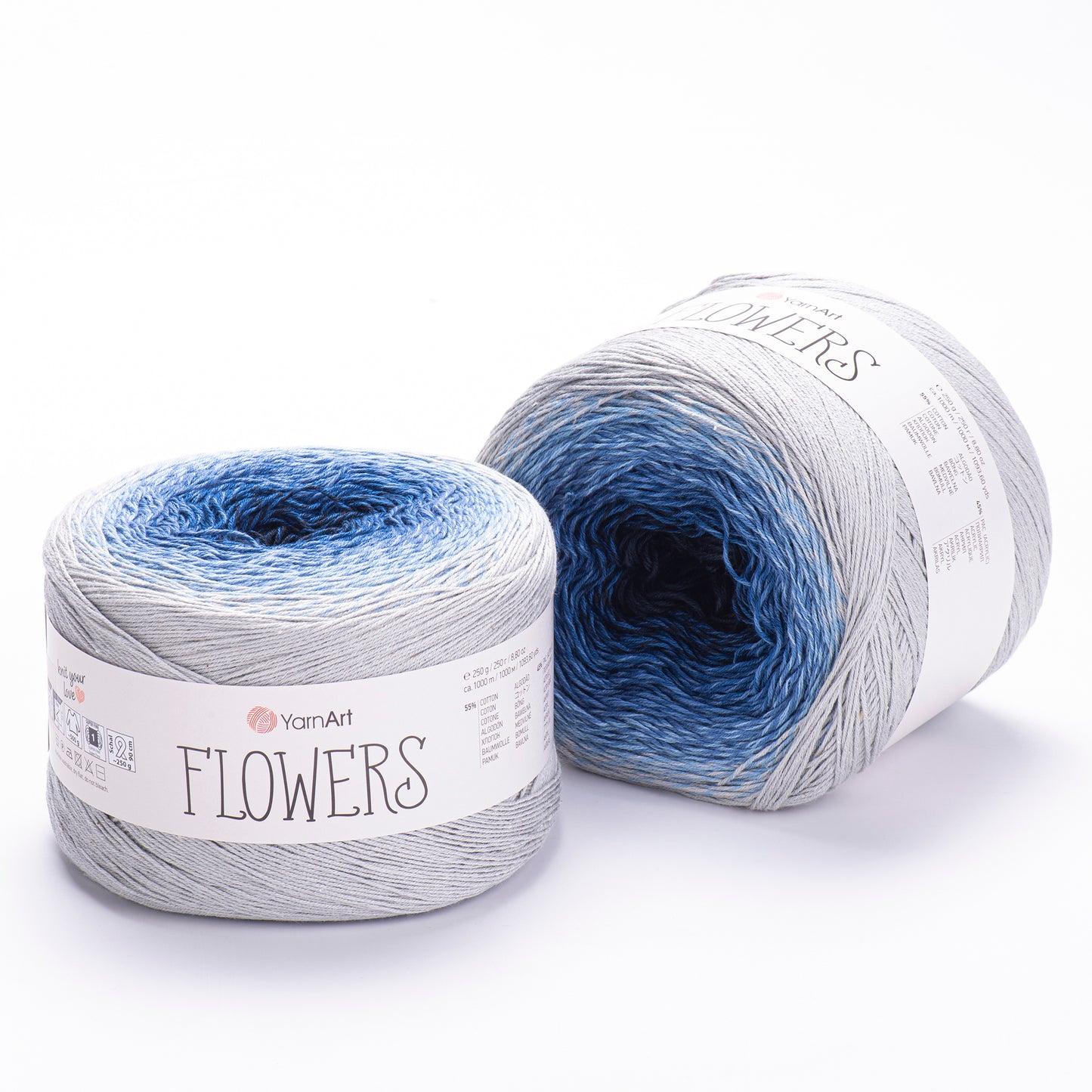 YarnArt Flowers 2 x 250g - 1000m - 55% Cotton - 45% Acrylic Knitting Crochet Yarn