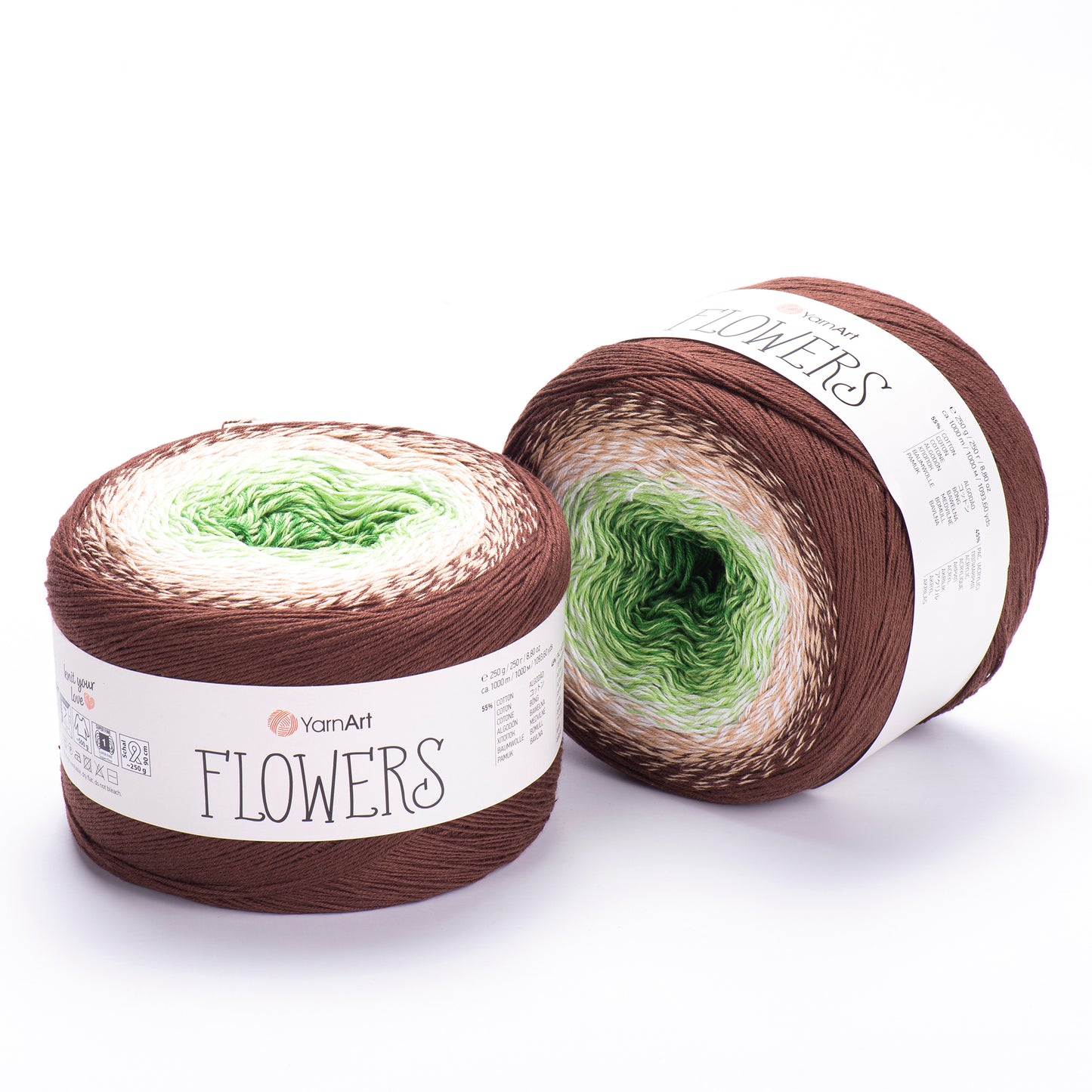 YarnArt Flowers 2 x 250g - 1000m - 55% Cotton - 45% Acrylic Knitting Crochet Yarn