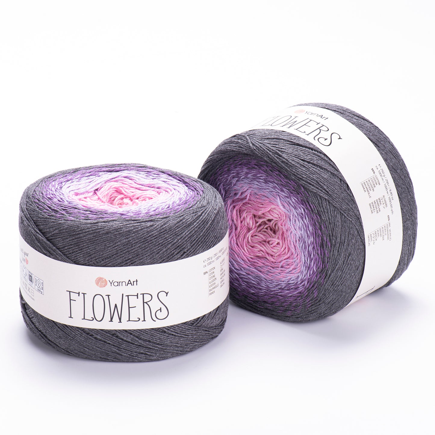 YarnArt Flowers 2 x 250g - 1000m - 55% Cotton - 45% Acrylic Knitting Crochet Yarn