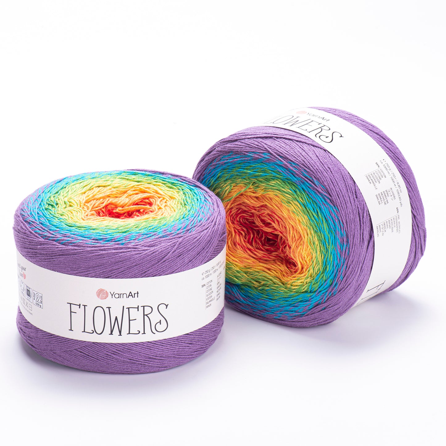 YarnArt Flowers 2 x 250g - 1000m - 55% Cotton - 45% Acrylic Knitting Crochet Yarn