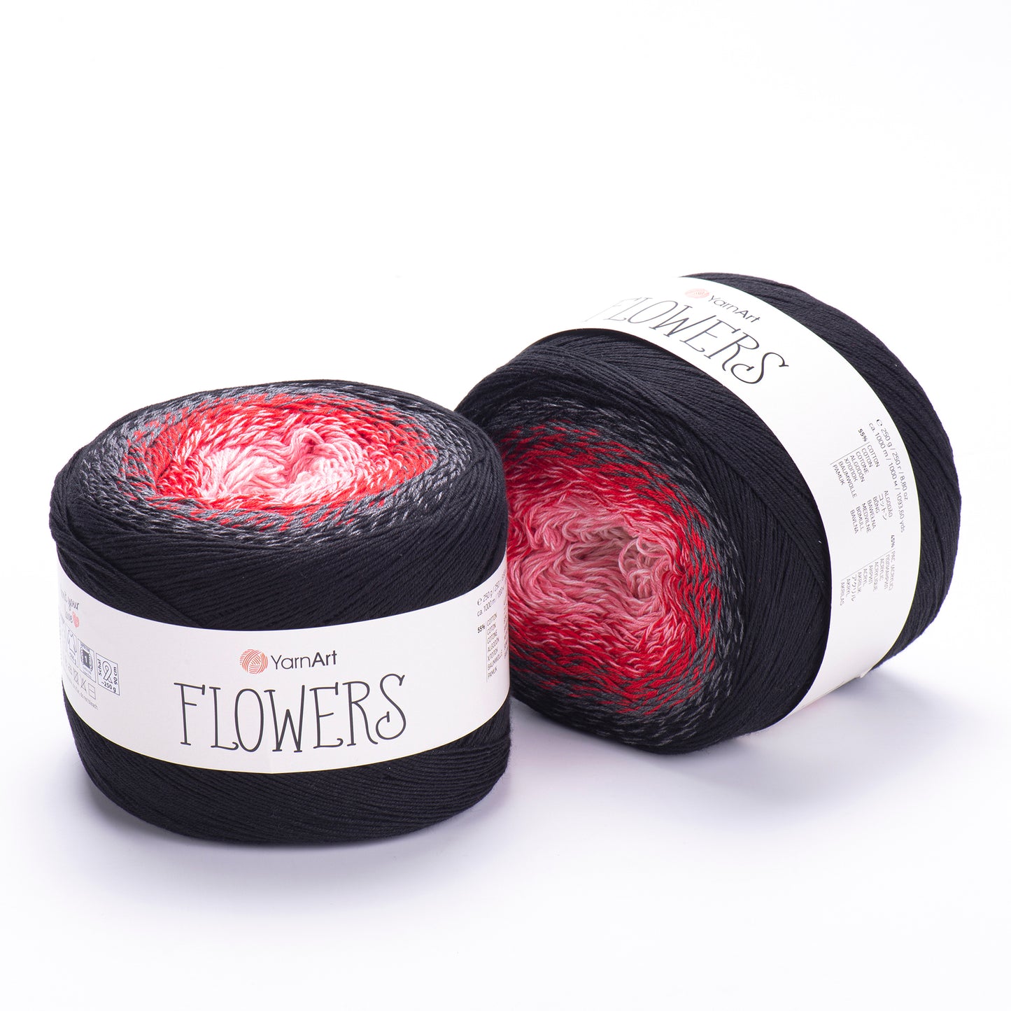 YarnArt Flowers 2 x 250g - 1000m - 55% Cotton - 45% Acrylic Knitting Crochet Yarn