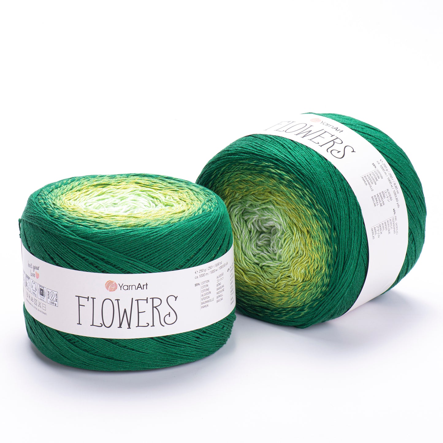 YarnArt Flowers 2 x 250g - 1000m - 55% Cotton - 45% Acrylic Knitting Crochet Yarn
