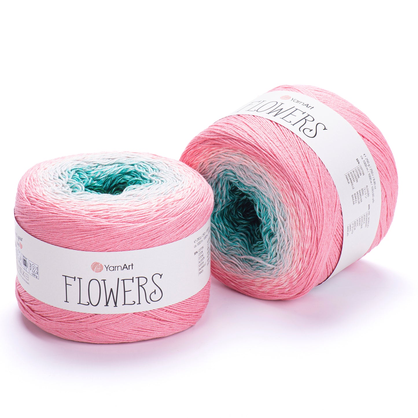 YarnArt Flowers 2 x 250g - 1000m - 55% Cotton - 45% Acrylic Knitting Crochet Yarn