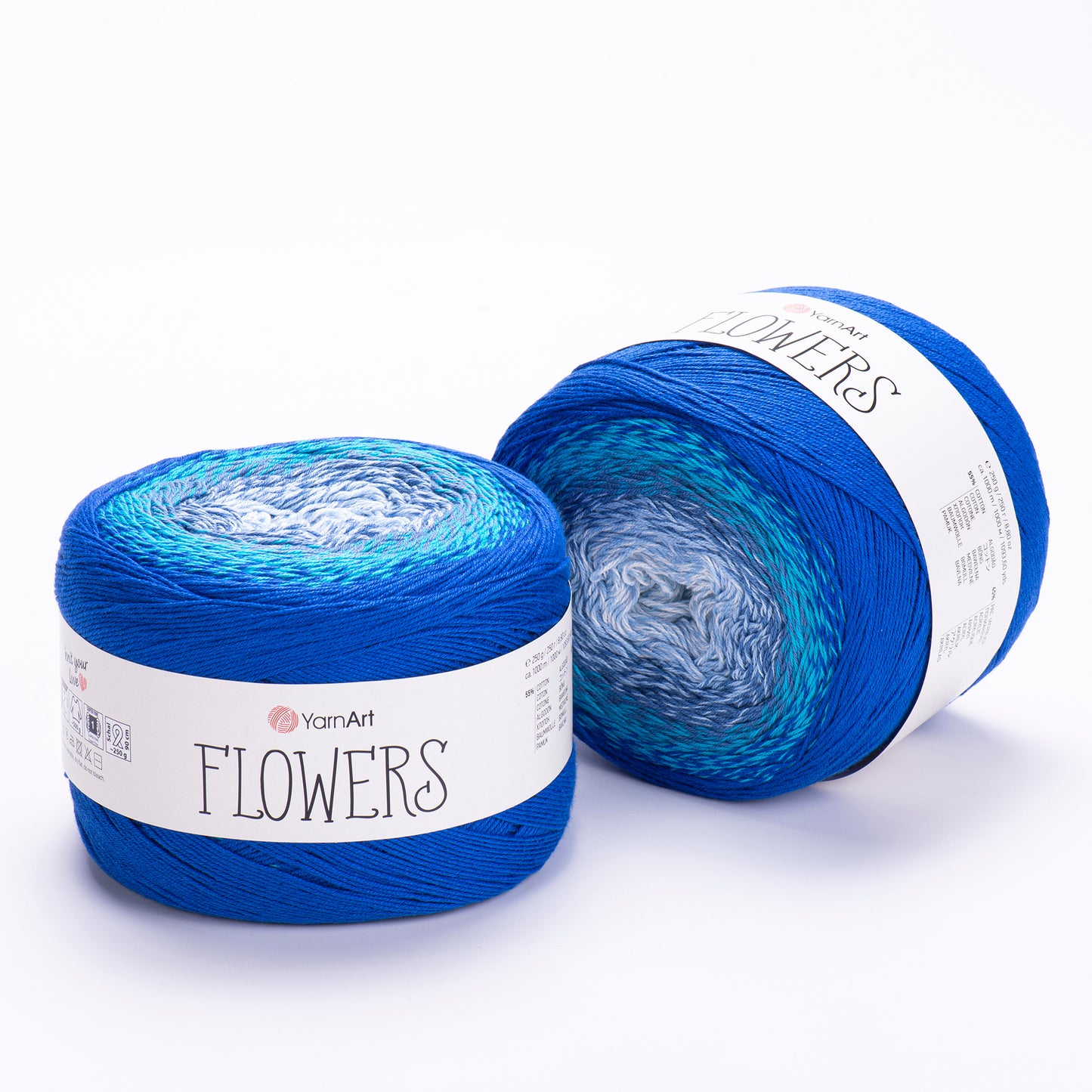 YarnArt Flowers 2 x 250g - 1000m - 55% Cotton - 45% Acrylic Knitting Crochet Yarn