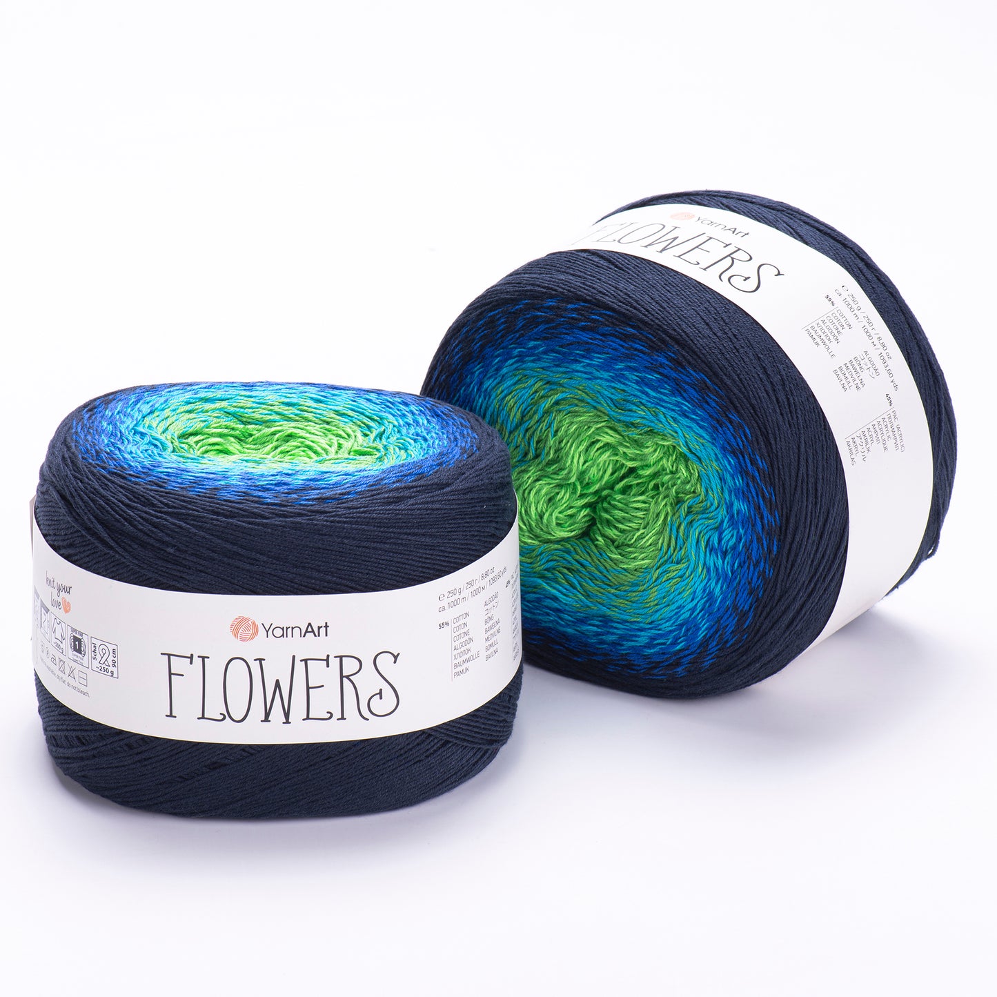 YarnArt Flowers 2 x 250g - 1000m - 55% Cotton - 45% Acrylic Knitting Crochet Yarn