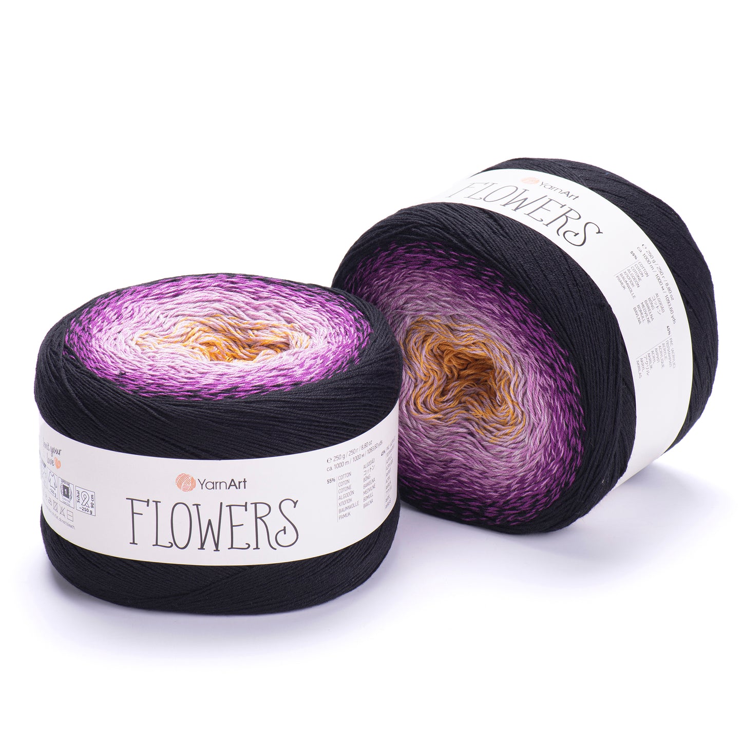 YarnArt Flowers 2 x 250g - 1000m - 55% Cotton - 45% Acrylic Knitting Crochet Yarn