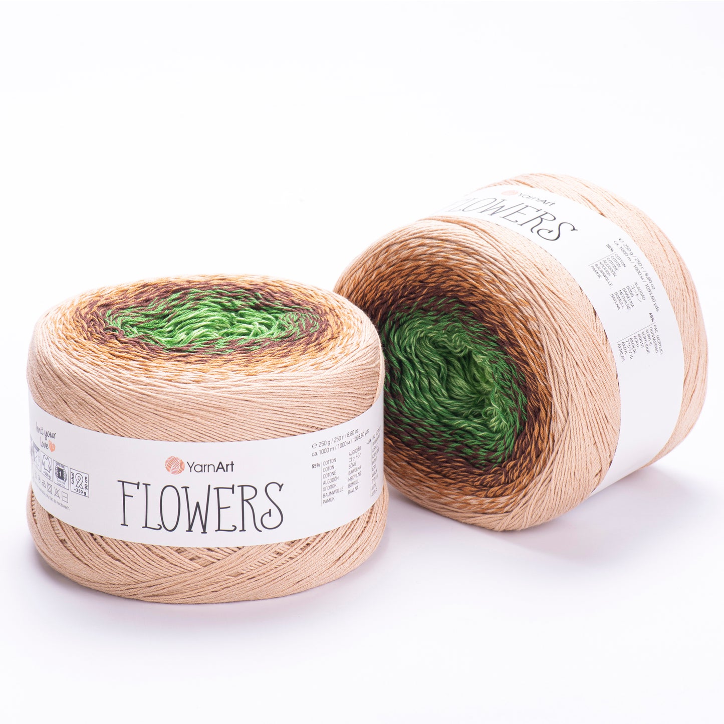 YarnArt Flowers 2 x 250g - 1000m - 55% Cotton - 45% Acrylic Knitting Crochet Yarn