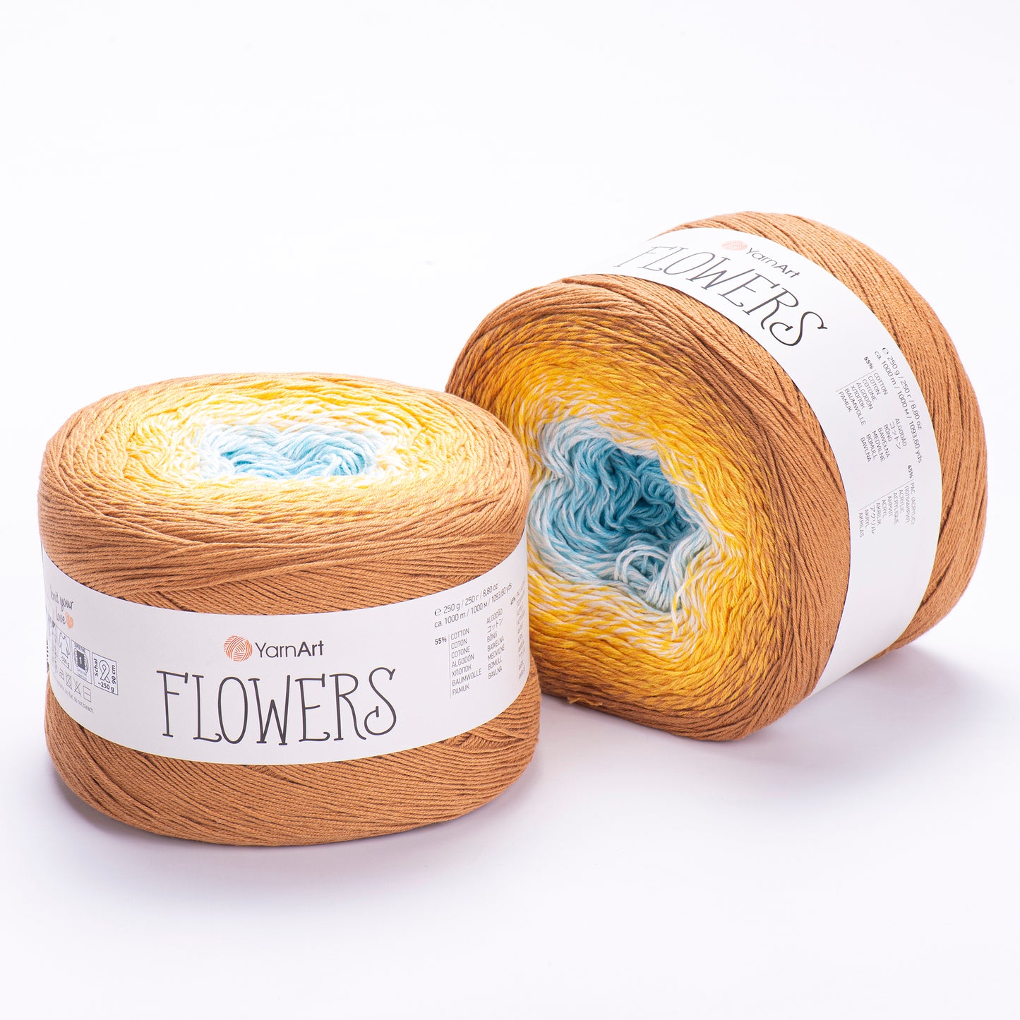 YarnArt Flowers 2 x 250g - 1000m - 55% Cotton - 45% Acrylic Knitting Crochet Yarn