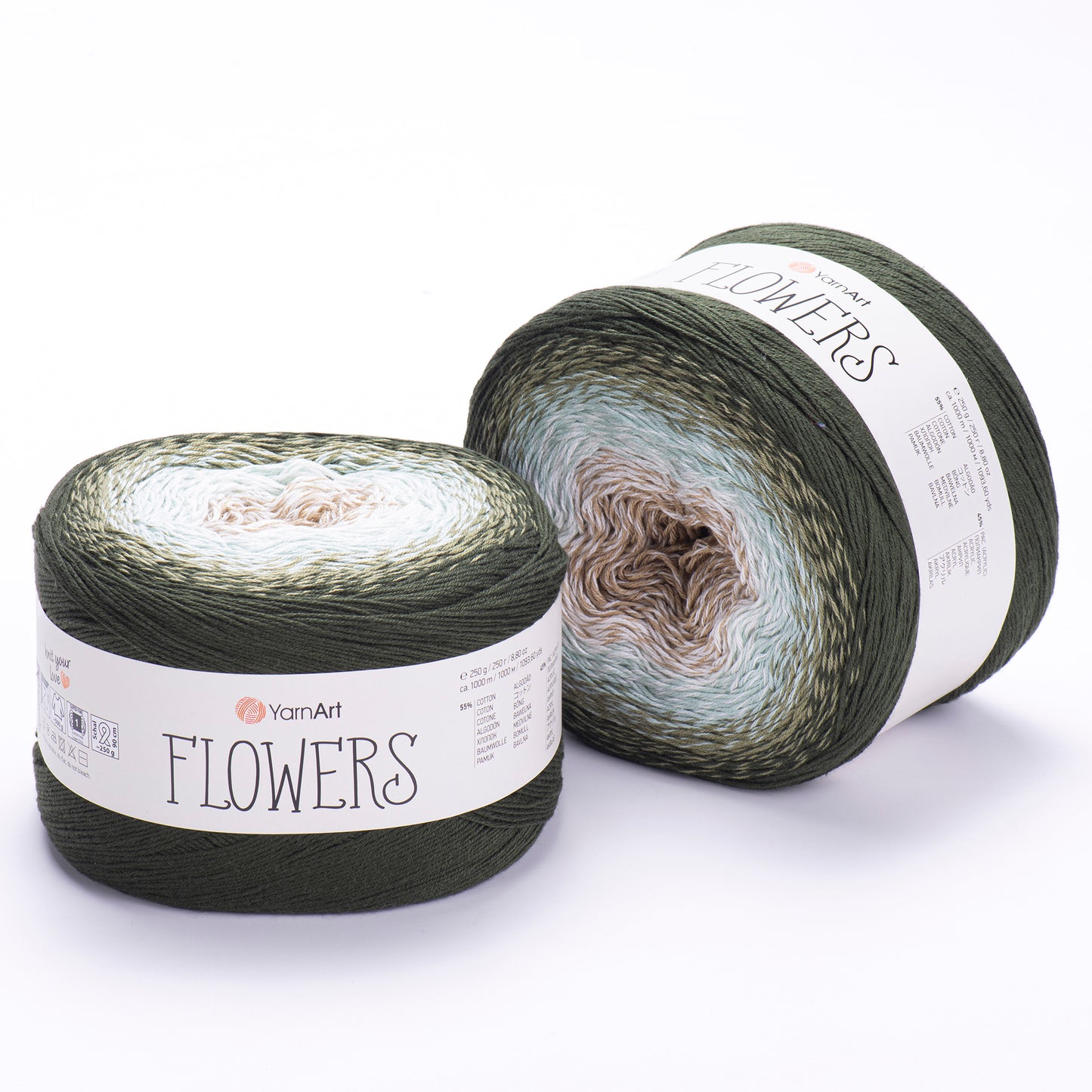 YarnArt Flowers 2 x 250g - 1000m - 55% Cotton - 45% Acrylic Knitting Crochet Yarn
