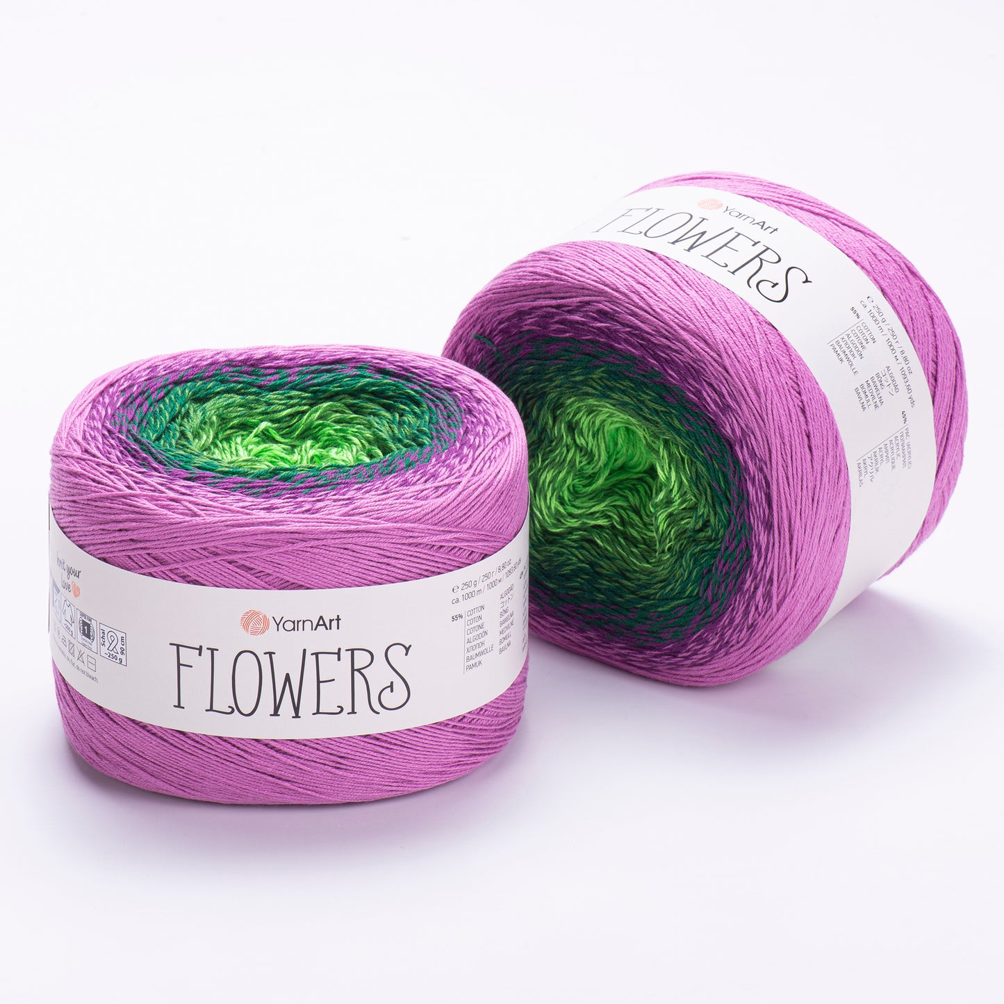 YarnArt Flowers 2 x 250g - 1000m - 55% Cotton - 45% Acrylic Knitting Crochet Yarn