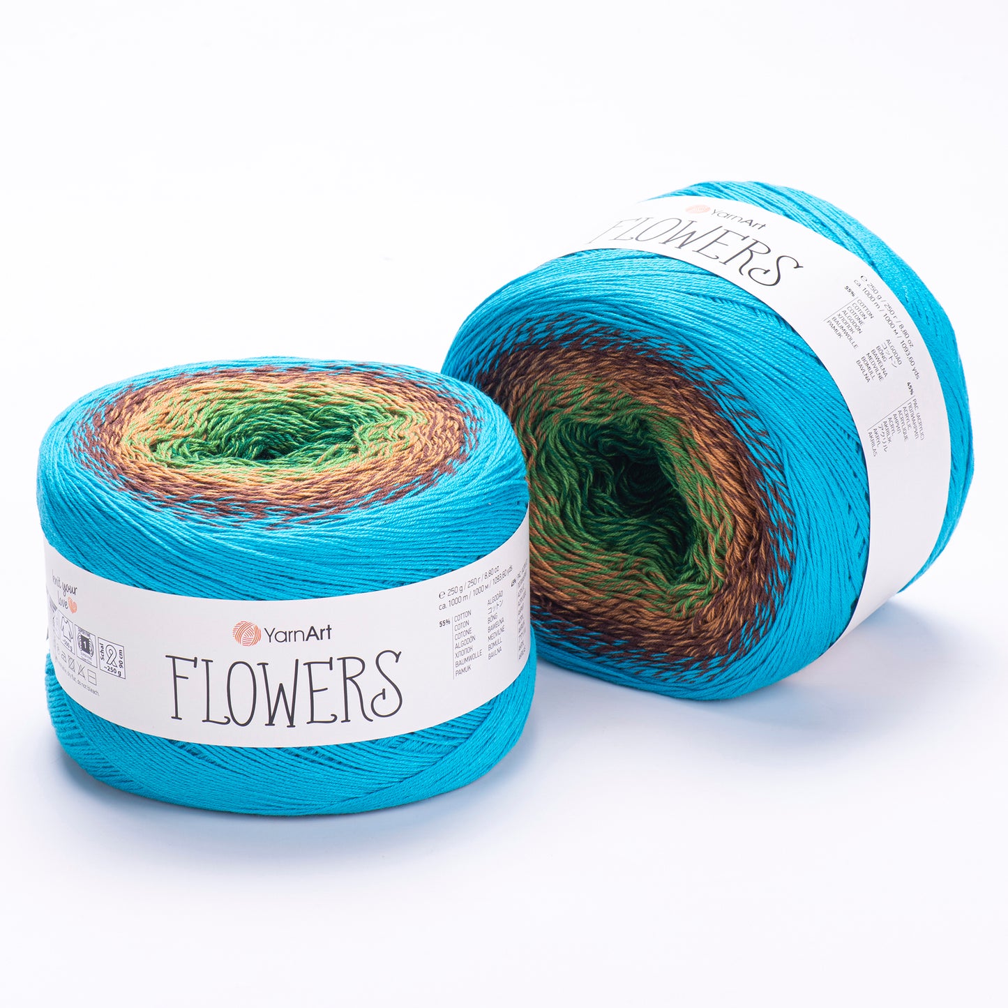 YarnArt Flowers 2 x 250g - 1000m - 55% Cotton - 45% Acrylic Knitting Crochet Yarn