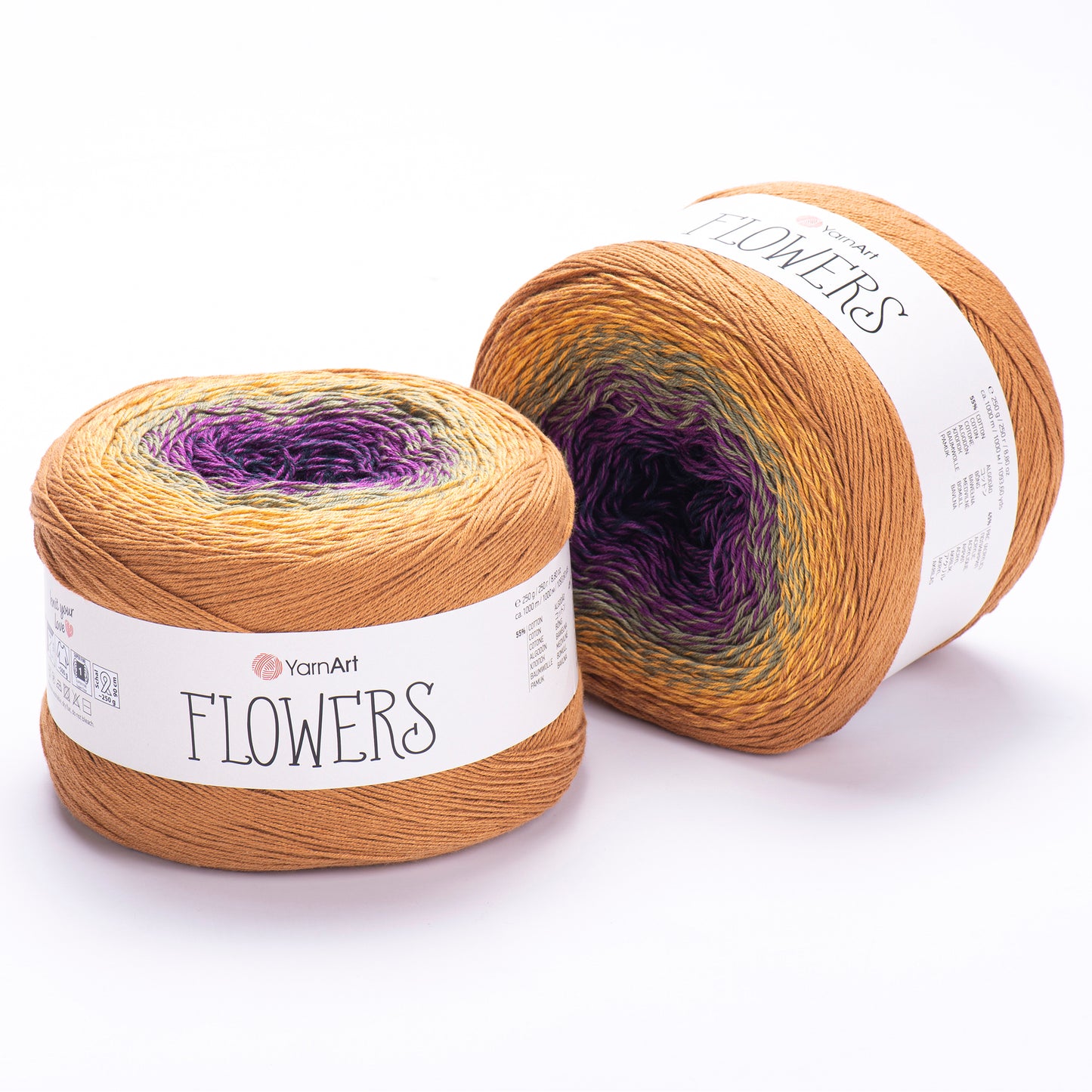 YarnArt Flowers 2 x 250g - 1000m - 55% Cotton - 45% Acrylic Knitting Crochet Yarn