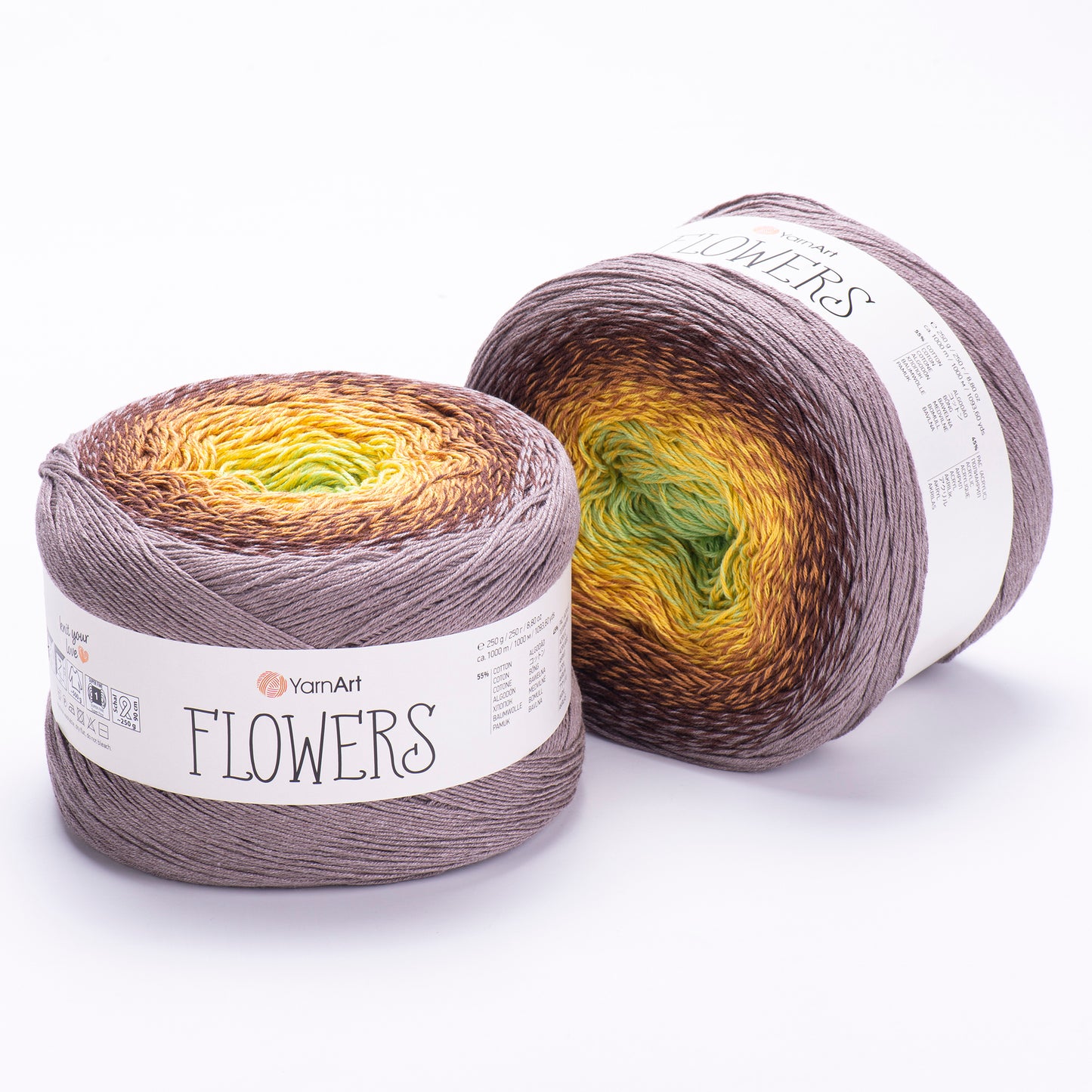 YarnArt Flowers 2 x 250g - 1000m - 55% Cotton - 45% Acrylic Knitting Crochet Yarn