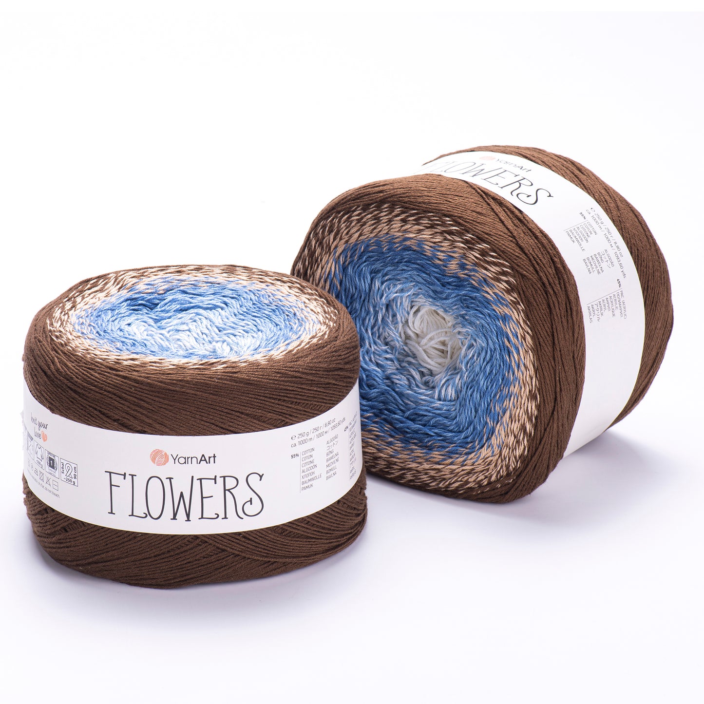 YarnArt Flowers 2 x 250g - 1000m - 55% Cotton - 45% Acrylic Knitting Crochet Yarn
