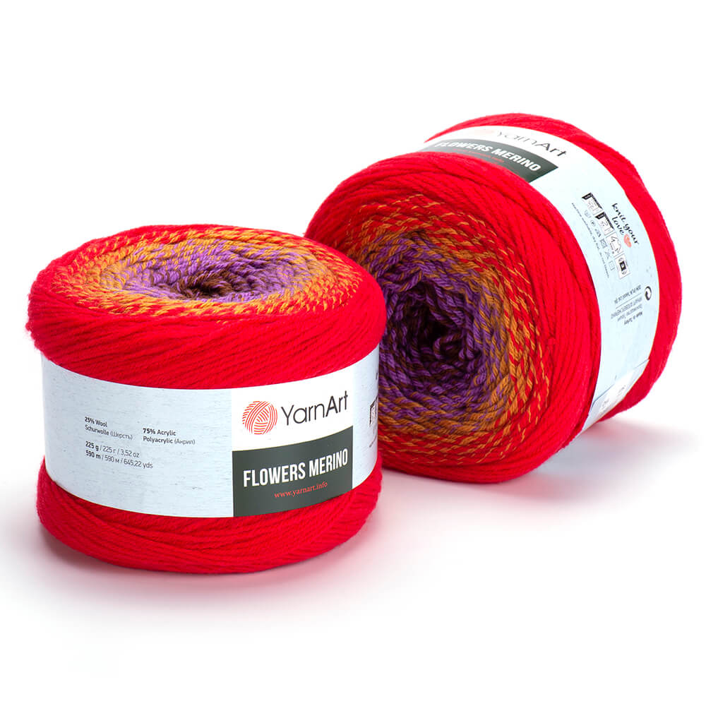 YarnArt Flowers Merino 1 x 225g - 590m - 25% Wool - 75% Acrylic Crochet Yarn