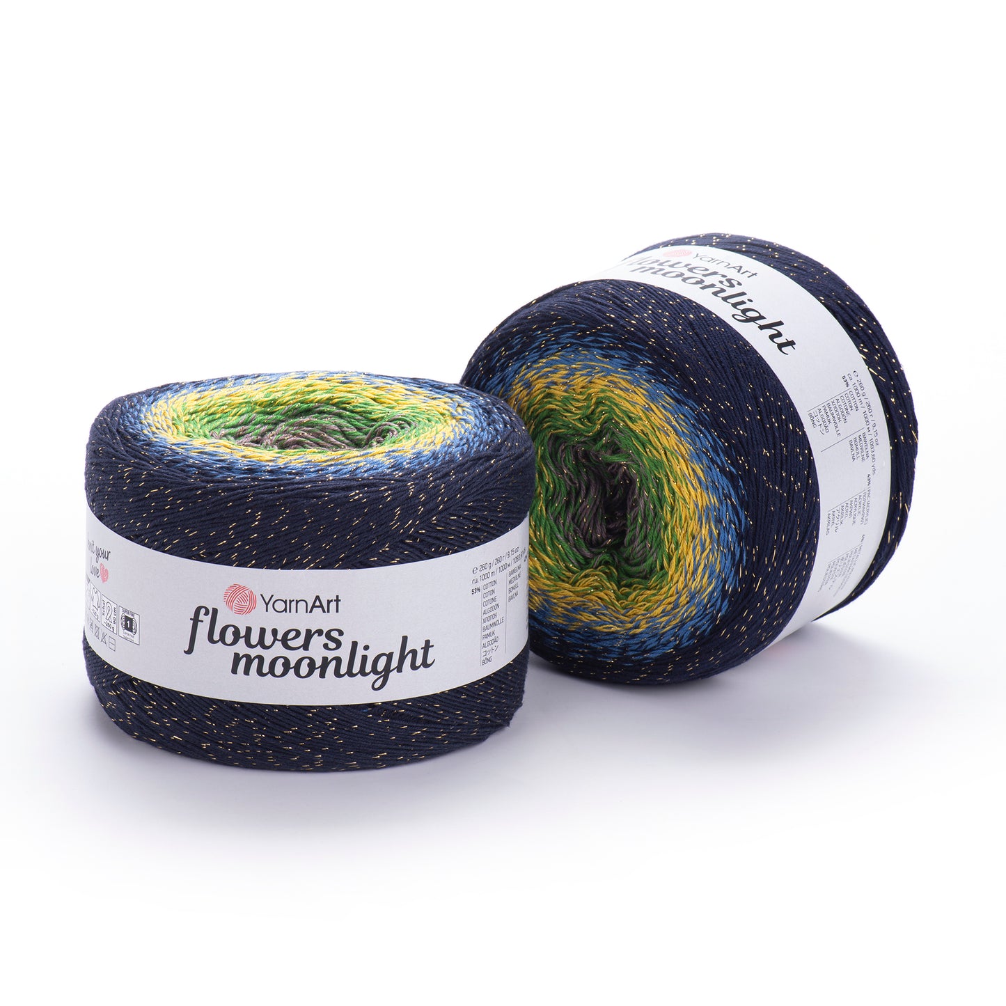 YarnArt Flowers Moonlight 1 x 260g - 1000m - 53% Cotton - 43% Acrylic - 4% Metallic Polyester Knitting Crochet Yarn (Copy)