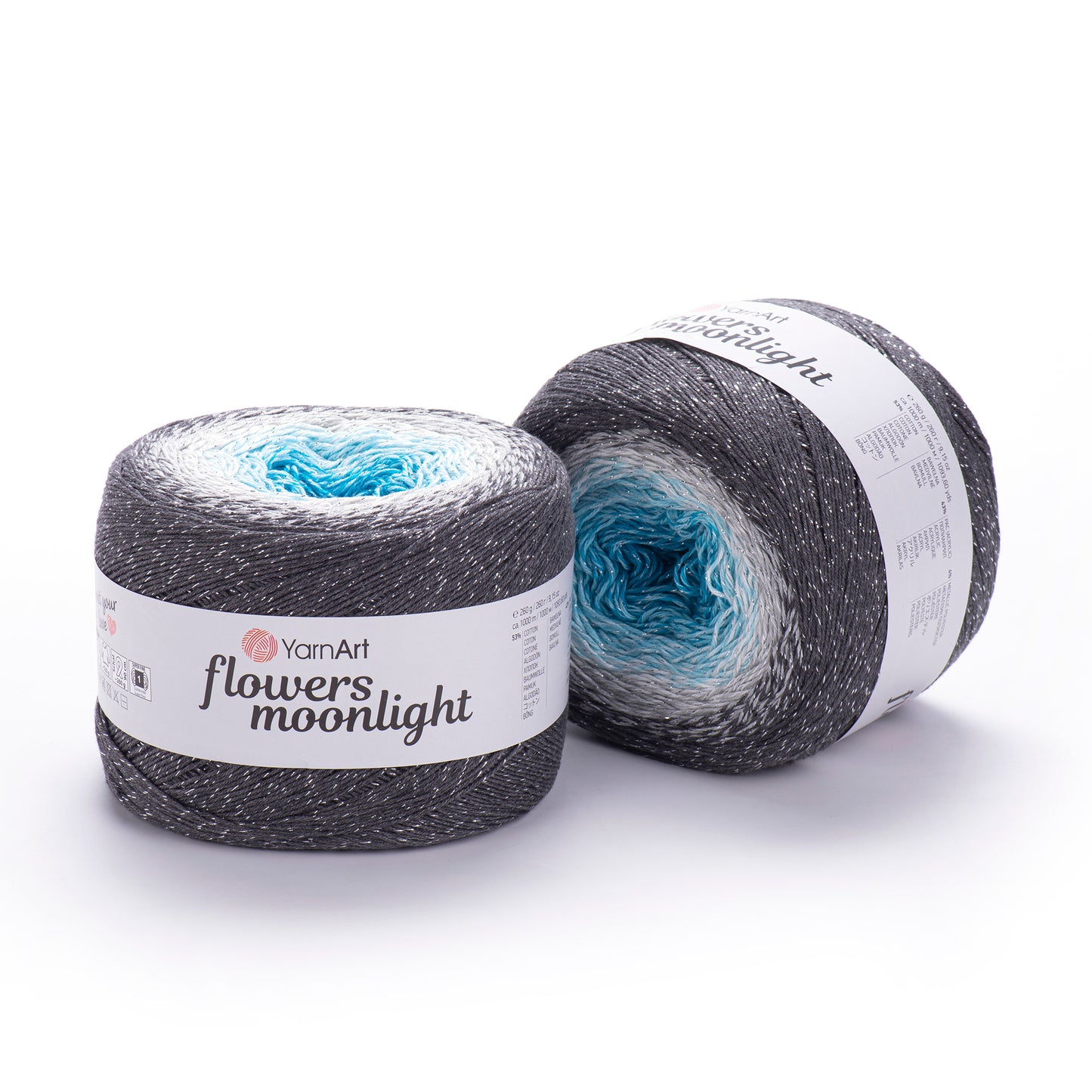 YarnArt Flowers Moonlight 1 x 260g - 1000m - 53% Cotton - 43% Acrylic - 4% Metallic Polyester Knitting Crochet Yarn (Copy)