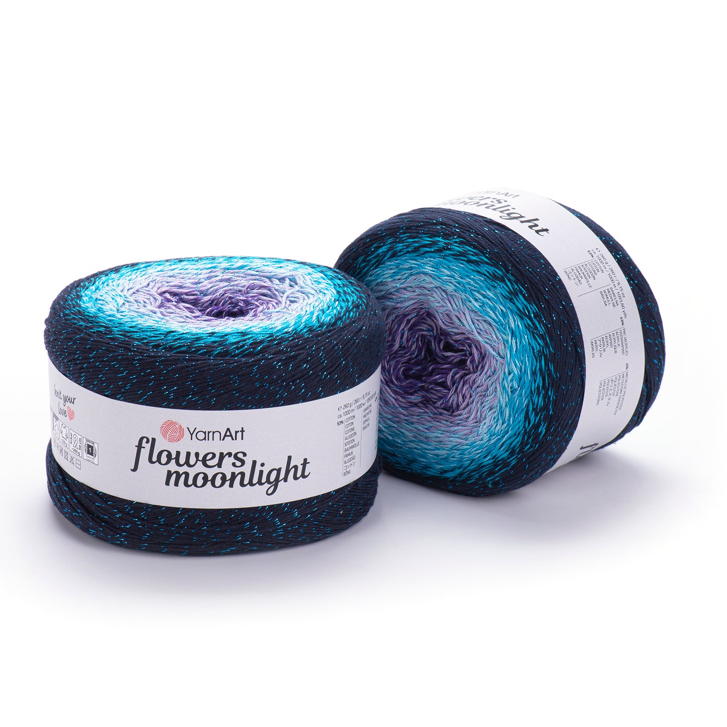 YarnArt Flowers Moonlight 1 x 260g - 1000m - 53% Cotton - 43% Acrylic - 4% Metallic Polyester Knitting Crochet Yarn (Copy)