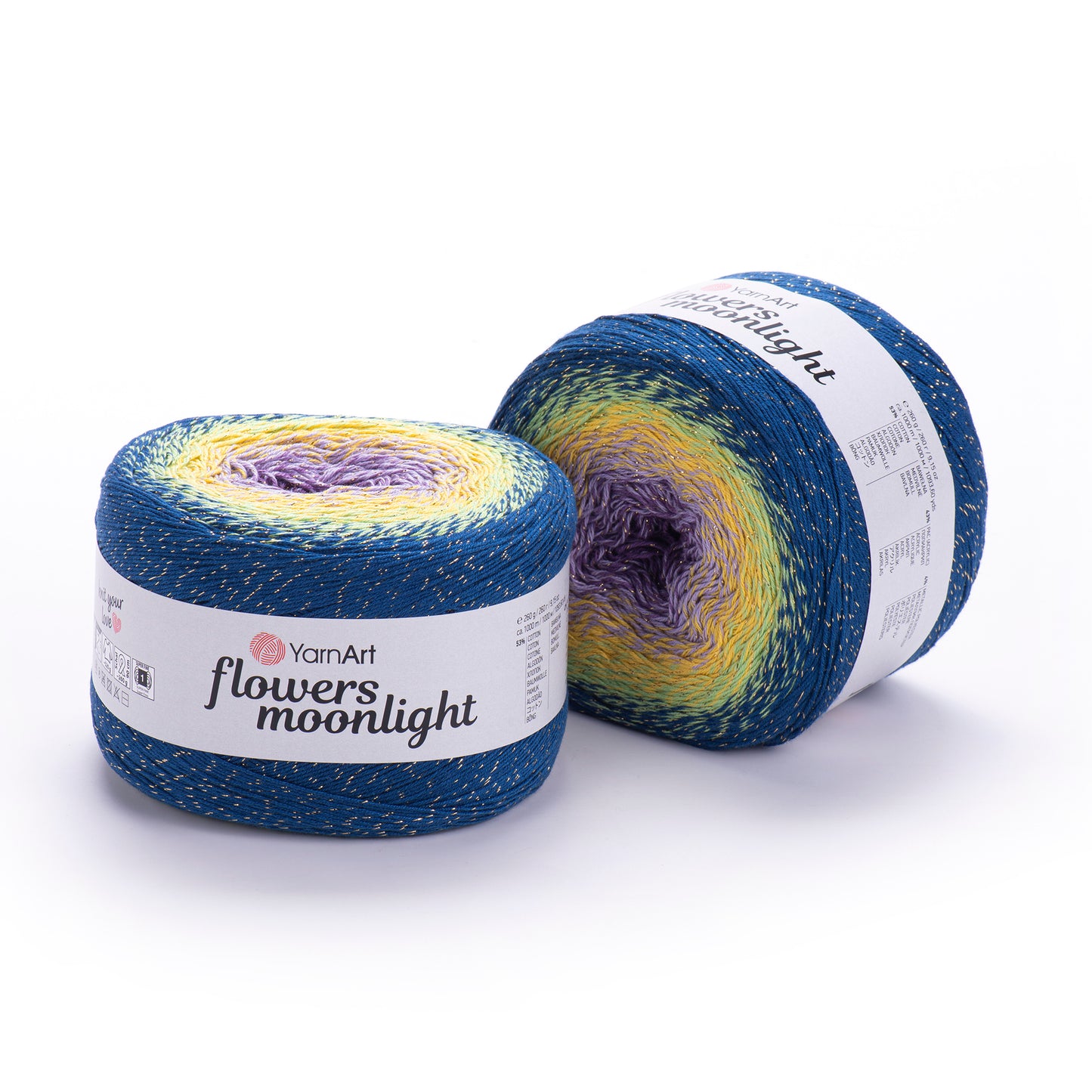 YarnArt Flowers Moonlight 1 x 260g - 1000m - 53% Cotton - 43% Acrylic - 4% Metallic Polyester Knitting Crochet Yarn (Copy)