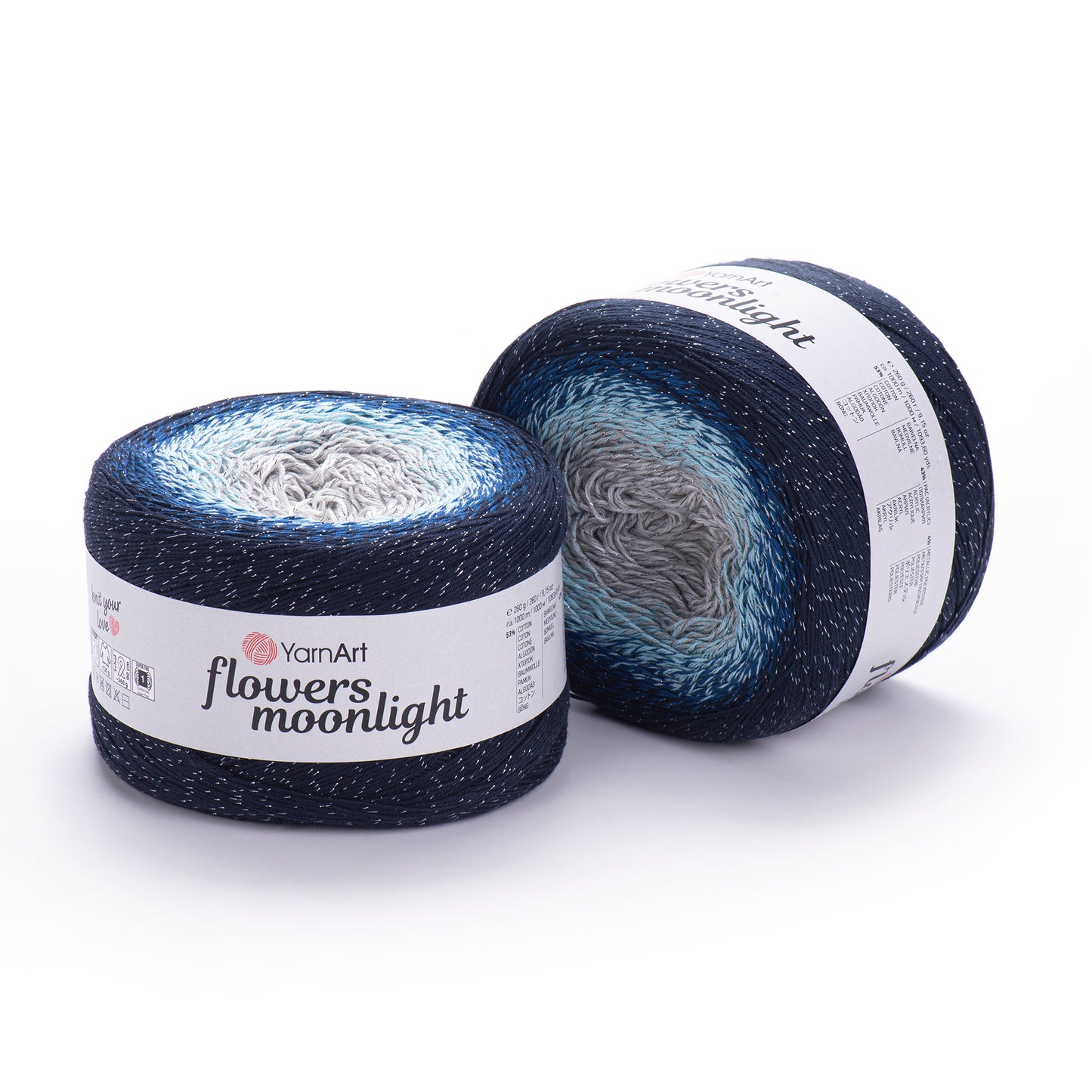 YarnArt Flowers Moonlight 1 x 260g - 1000m - 53% Cotton - 43% Acrylic - 4% Metallic Polyester Knitting Crochet Yarn (Copy)