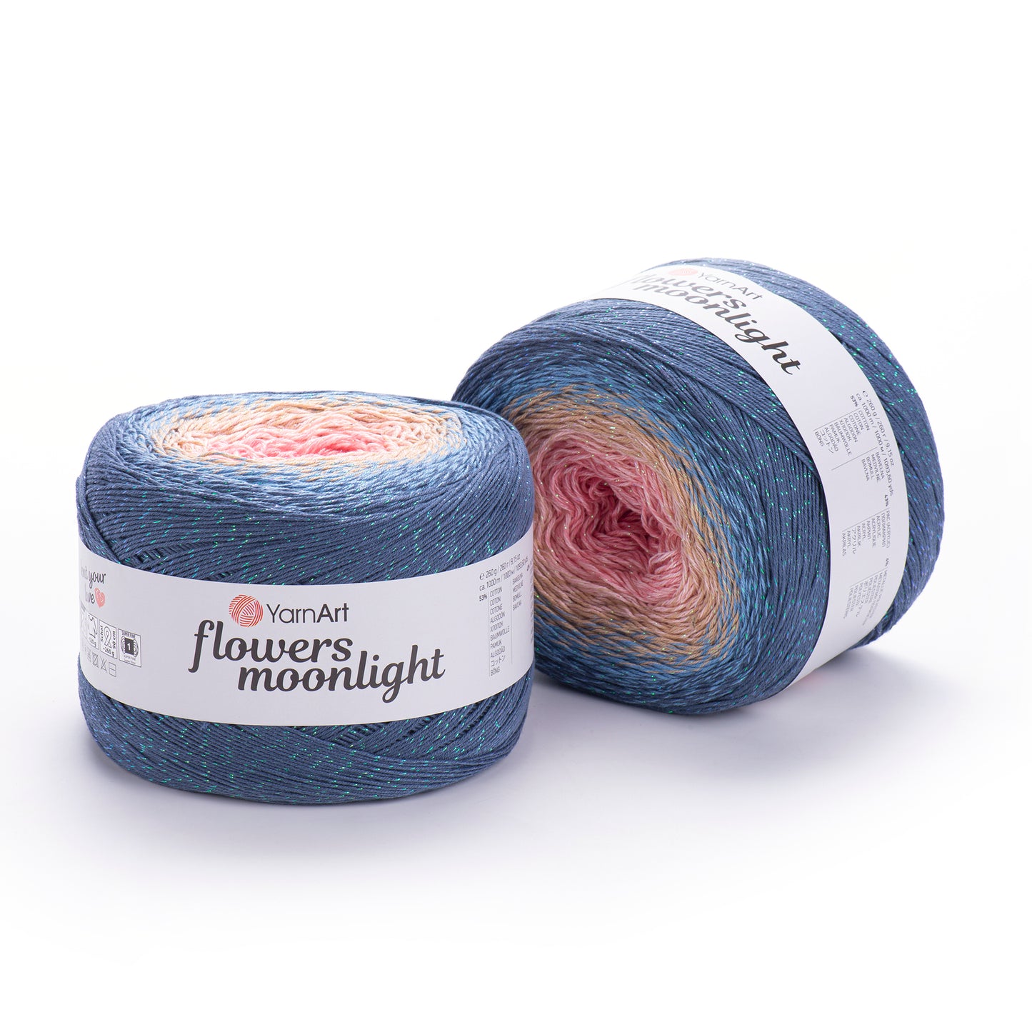 YarnArt Flowers Moonlight 1 x 260g - 1000m - 53% Cotton - 43% Acrylic - 4% Metallic Polyester Knitting Crochet Yarn (Copy)