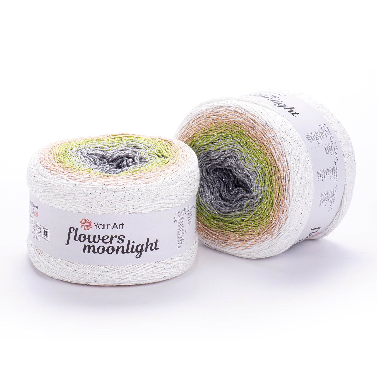 YarnArt Flowers Moonlight 1 x 260g - 1000m - 53% Cotton - 43% Acrylic - 4% Metallic Polyester Knitting Crochet Yarn (Copy)