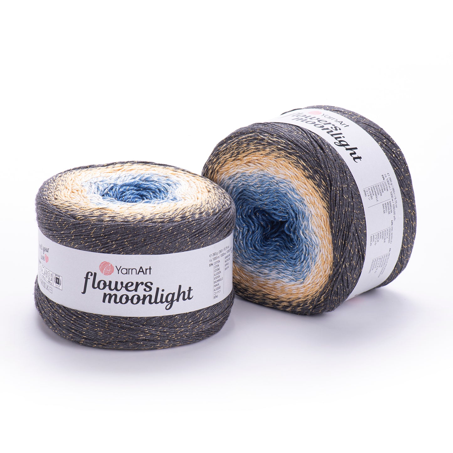 YarnArt Flowers Moonlight 1 x 260g - 1000m - 53% Cotton - 43% Acrylic - 4% Metallic Polyester Knitting Crochet Yarn (Copy)