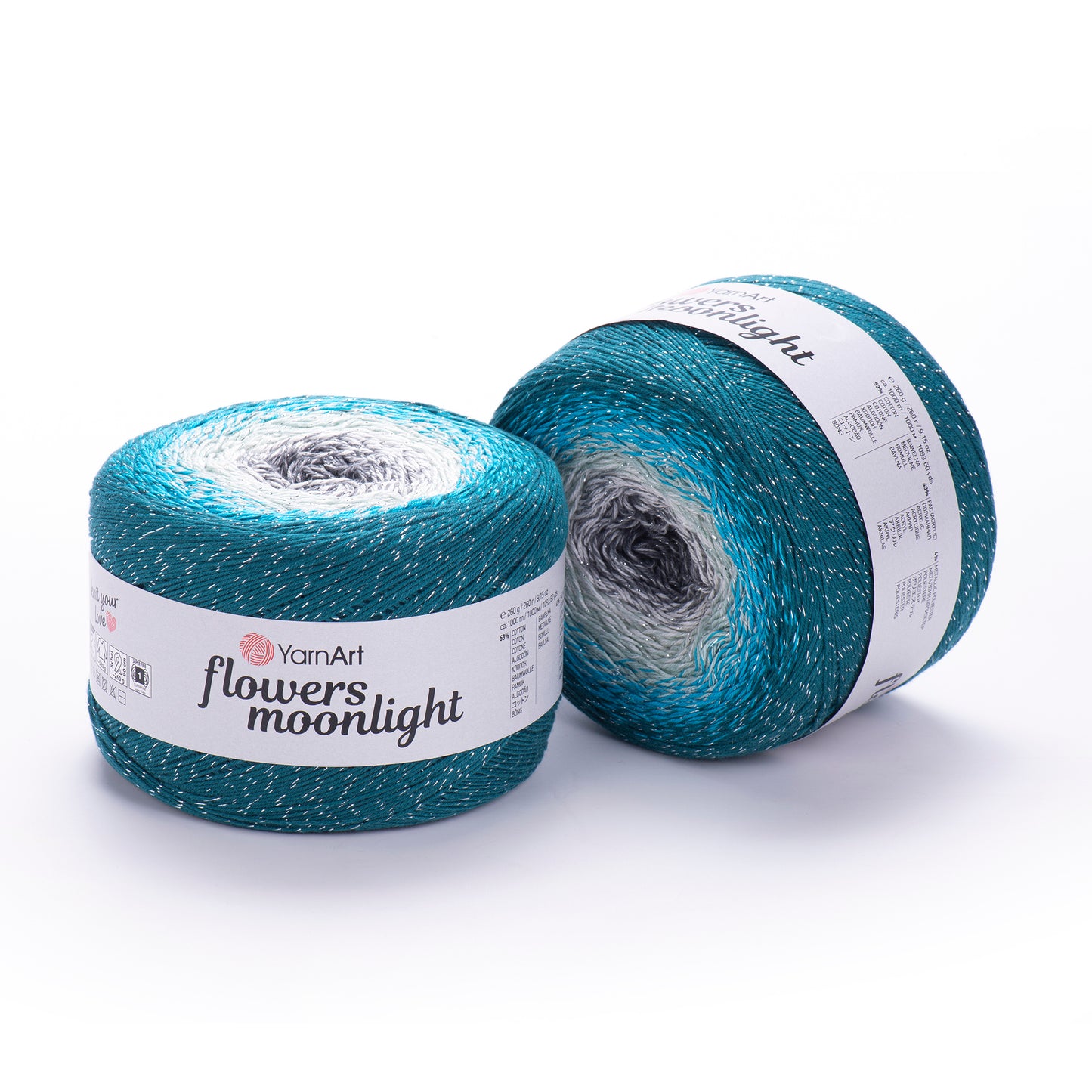 YarnArt Flowers Moonlight 1 x 260g - 1000m - 53% Cotton - 43% Acrylic - 4% Metallic Polyester Knitting Crochet Yarn (Copy)