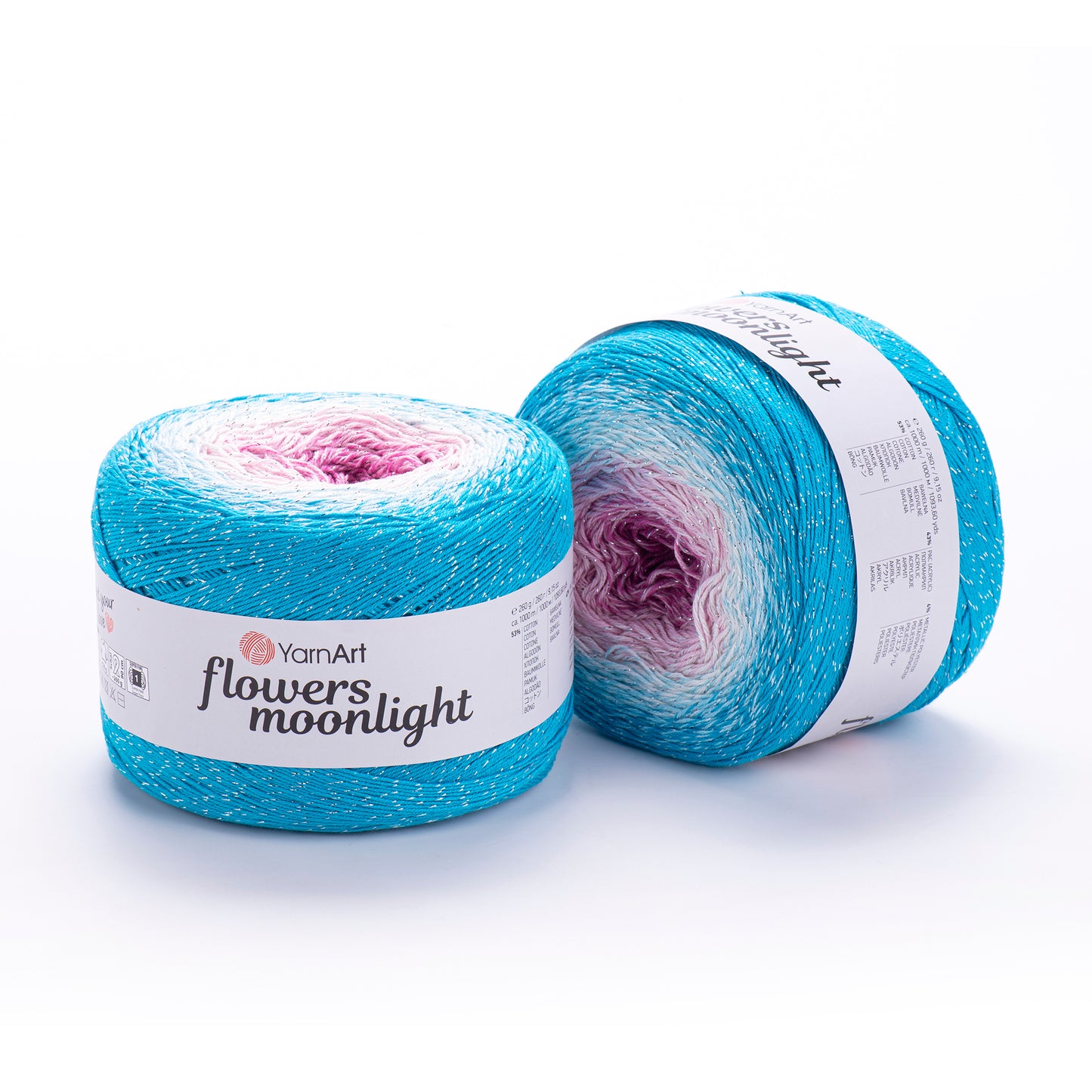 YarnArt Flowers Moonlight 1 x 260g - 1000m - 53% Cotton - 43% Acrylic - 4% Metallic Polyester Knitting Crochet Yarn (Copy)
