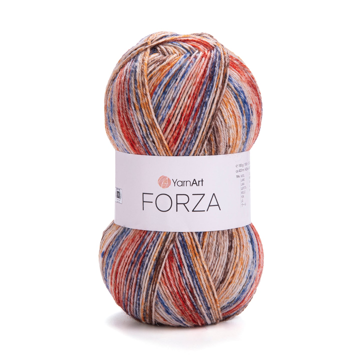 YarnArt Forza 5 x 100g - 420m - 75% Wool - 25% Polyamide Knitting Crochet Sock Yarn