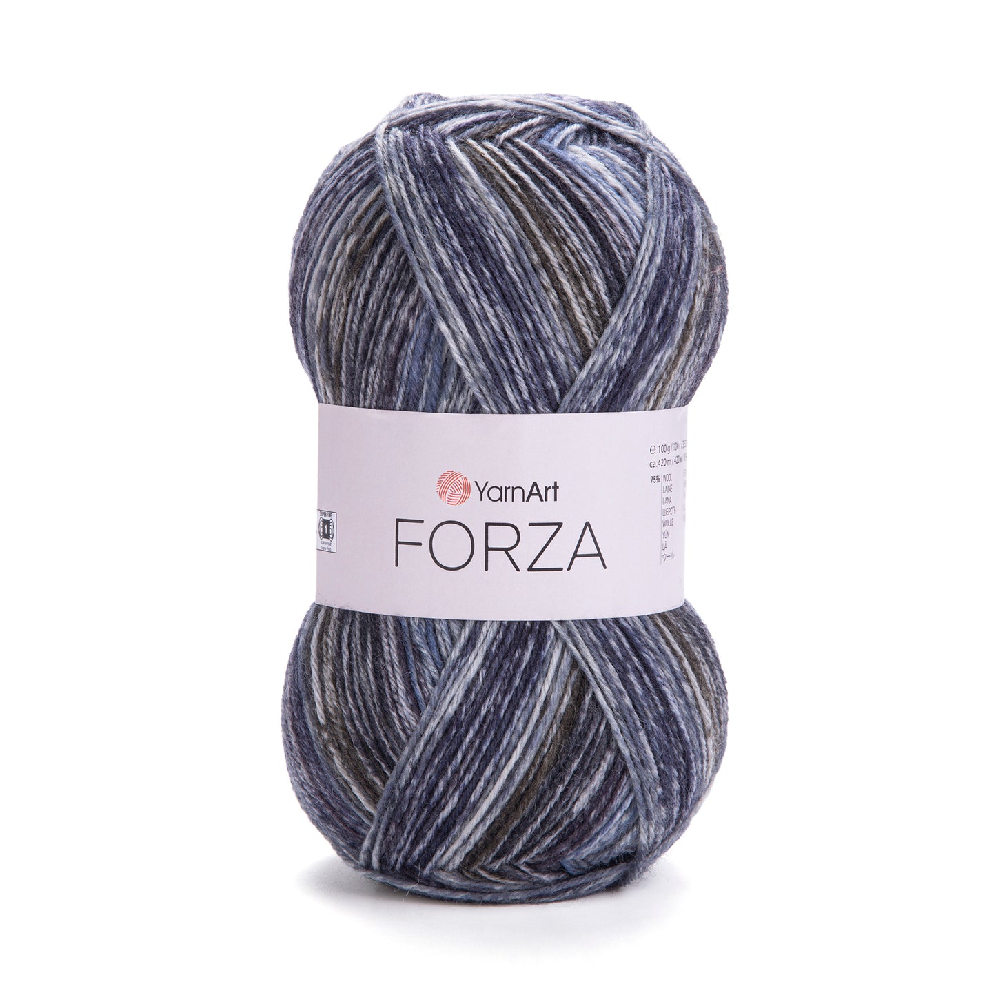YarnArt Forza 5 x 100g - 420m - 75% Wool - 25% Polyamide Knitting Crochet Sock Yarn