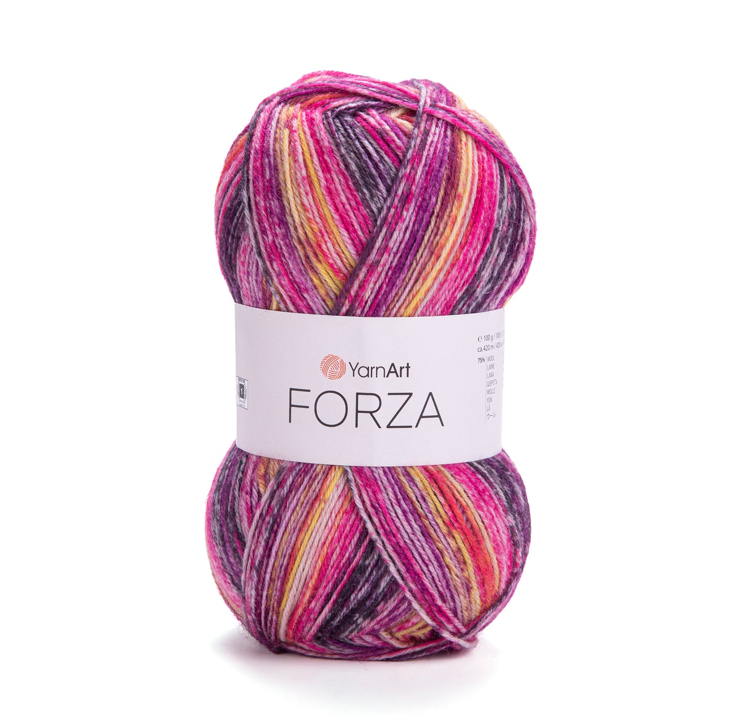 YarnArt Forza 5 x 100g - 420m - 75% Wool - 25% Polyamide Knitting Crochet Sock Yarn