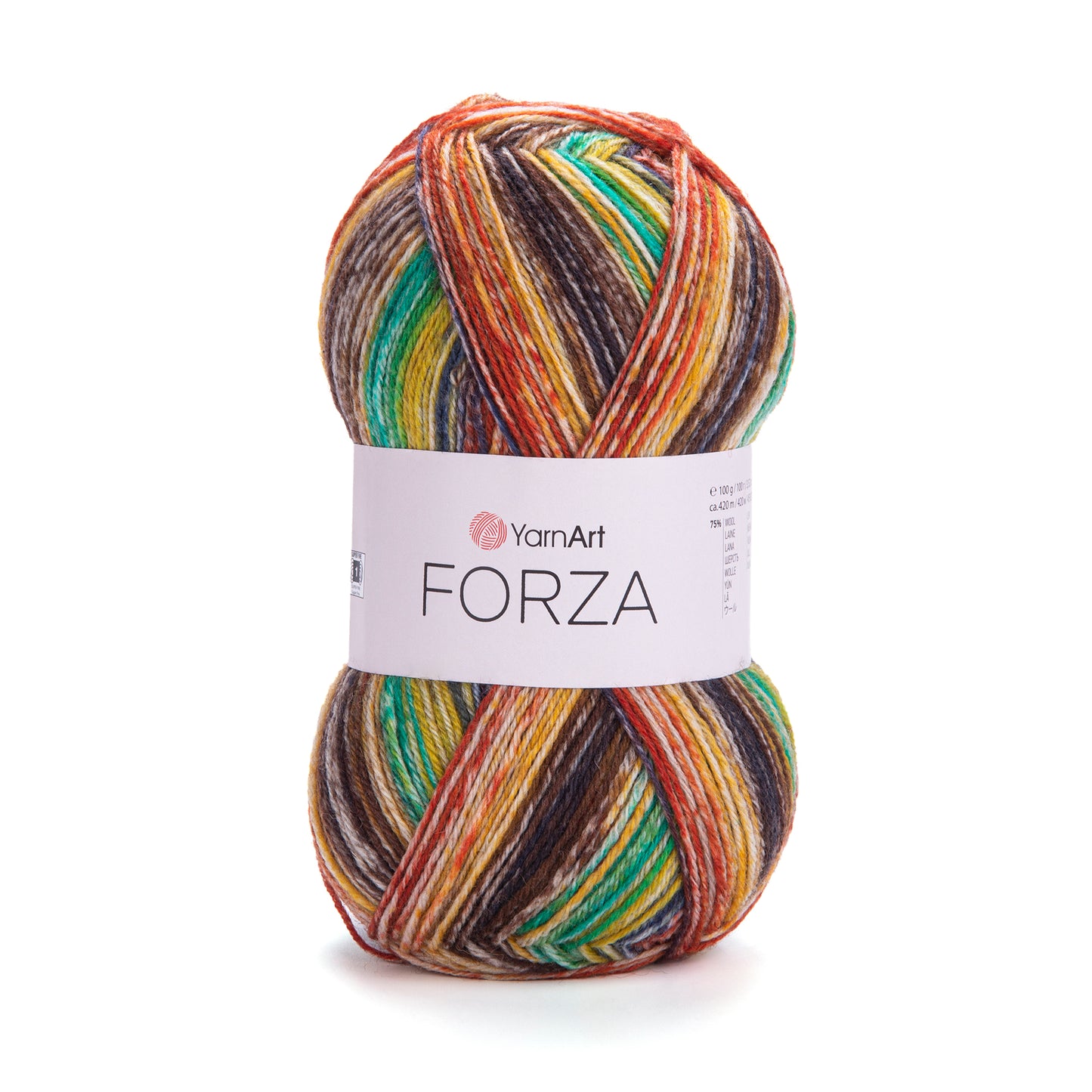 YarnArt Forza 5 x 100g - 420m - 75% Wool - 25% Polyamide Knitting Crochet Sock Yarn