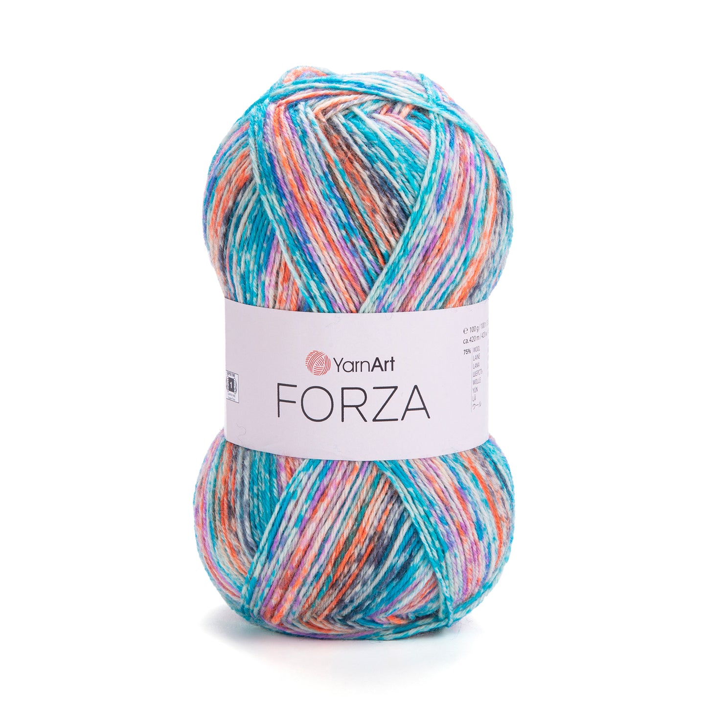 YarnArt Forza 5 x 100g - 420m - 75% Wool - 25% Polyamide Knitting Crochet Sock Yarn