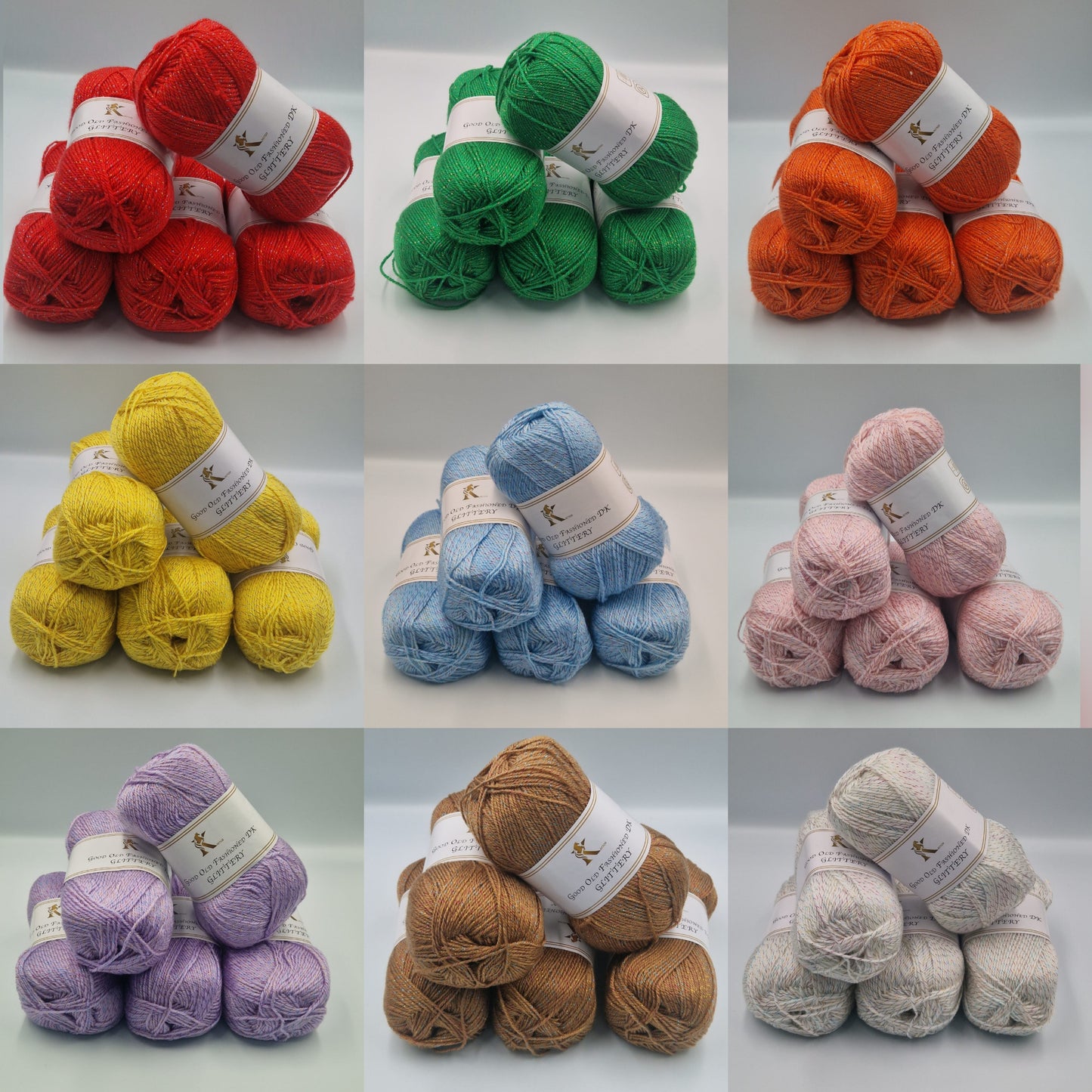 Knitco Good Old Fashioned Glittery DK 5 x 100g - 270m - 95% Acrylic - 5% Silk Knitting Crochet Yarn