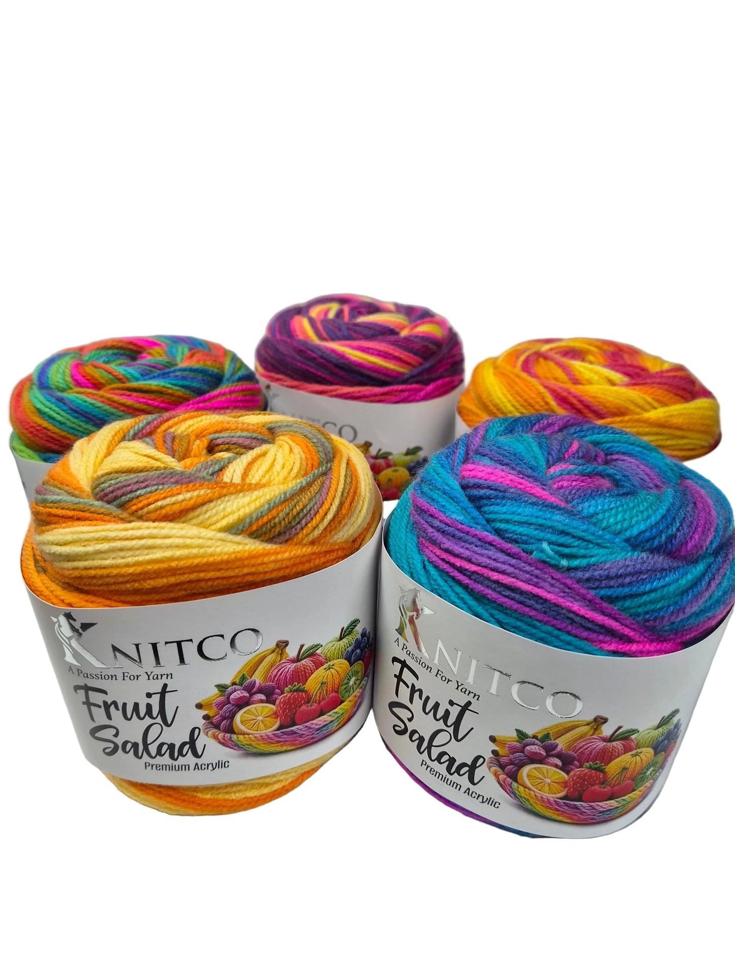 Knitco Fruit Salad DK 1 x 100g - 360m - 100% Premium Acrylic Knitting Crochet Yarn