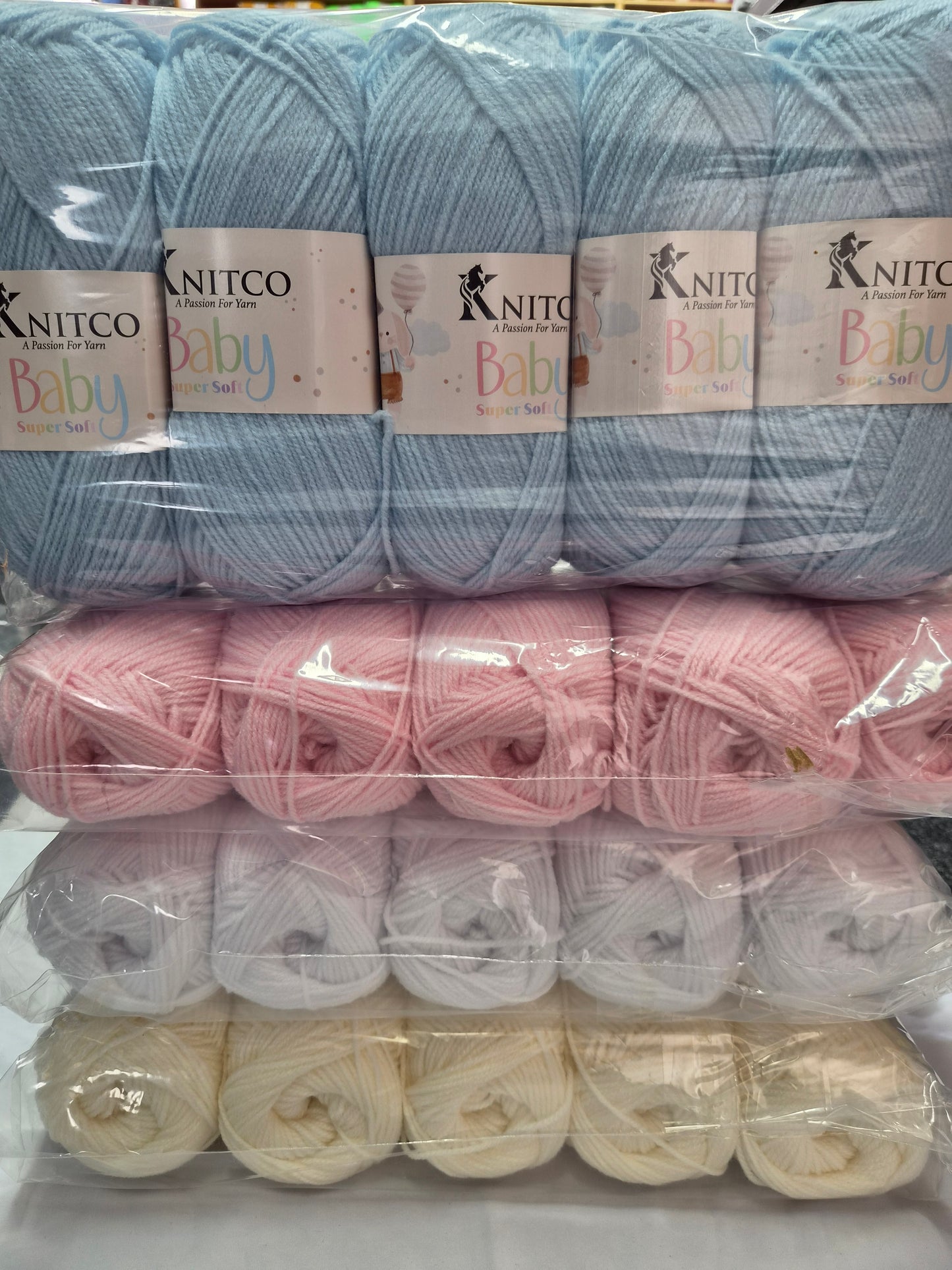Knitco Baby Super Soft DK 5 x 100g - 300m - 100% Acrylic Knitting Crochet Yarn