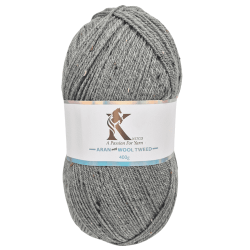 Knitco Aran 400g Ball Wool with Tweed 872m - 80% Acrylic - 15% Wool - 5% Viscose Knitting Crochet Yarn