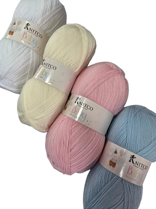 Knitco Baby Super Soft DK 4 x 250g - 750m - 100% Acrylic Knitting Crochet Yarn